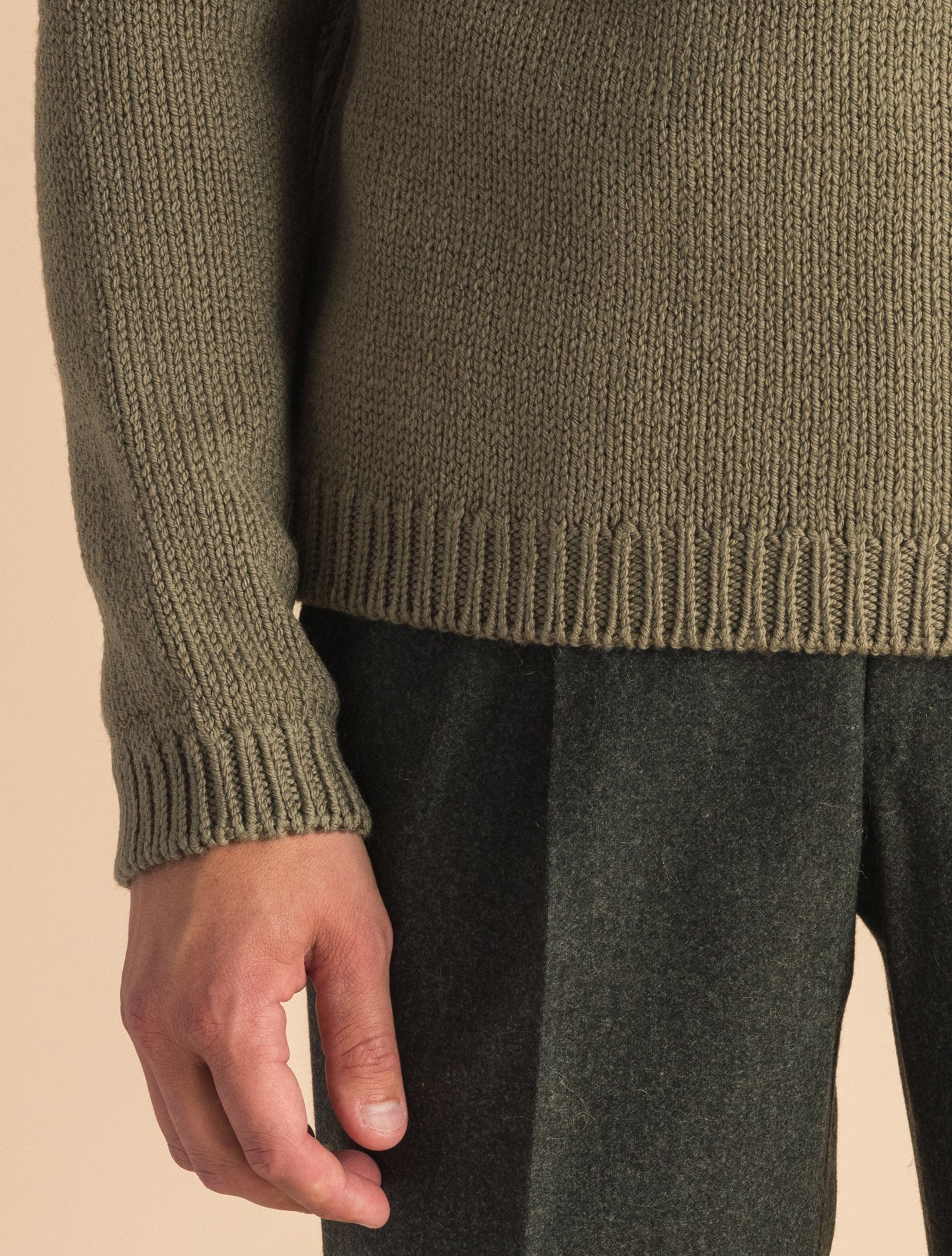 Denzel Crewneck Wool Sweater Sage Massimo Alba Knitwear XS