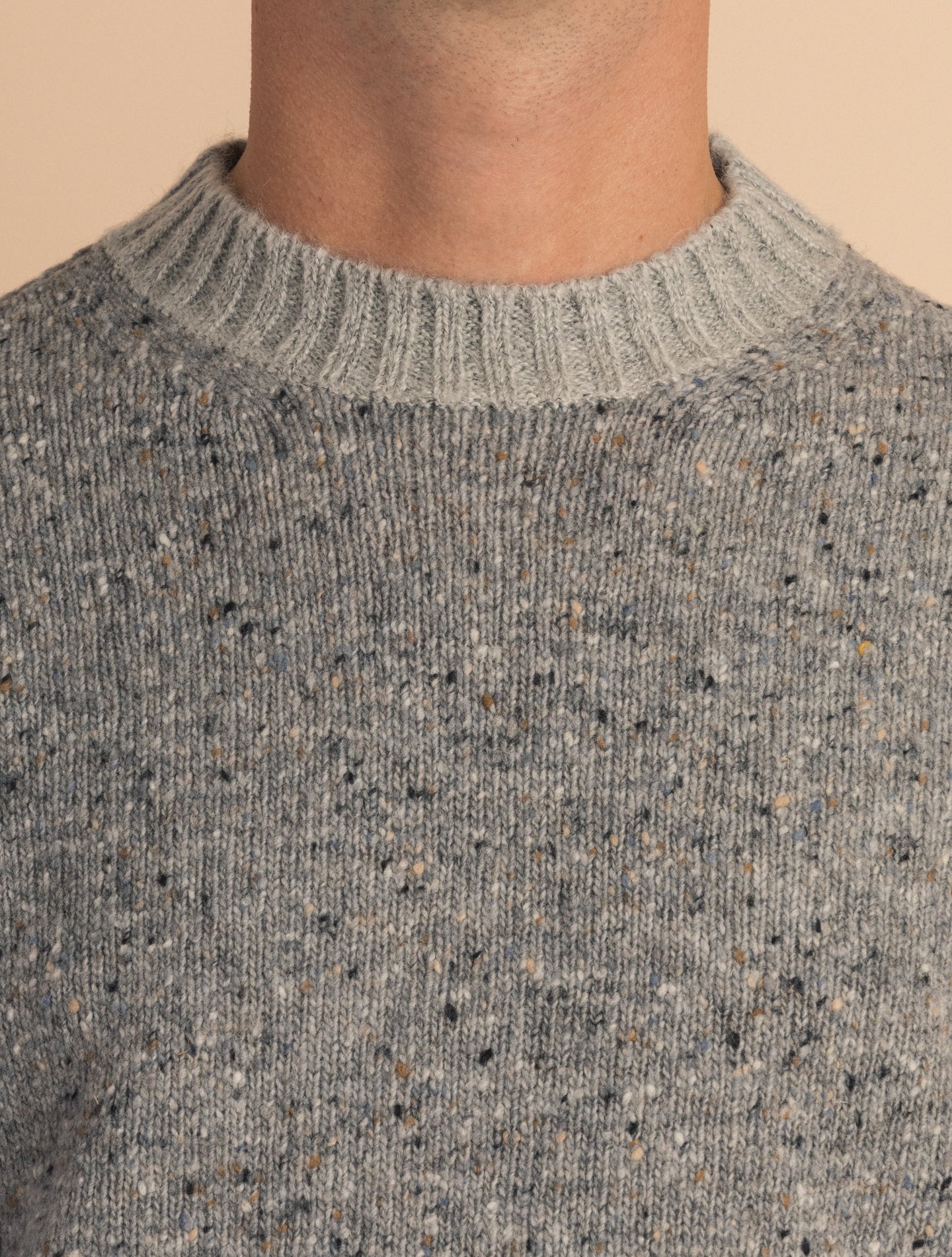 Donegal Crewneck Wool Sweater Grey Aspesi Knitwear 48