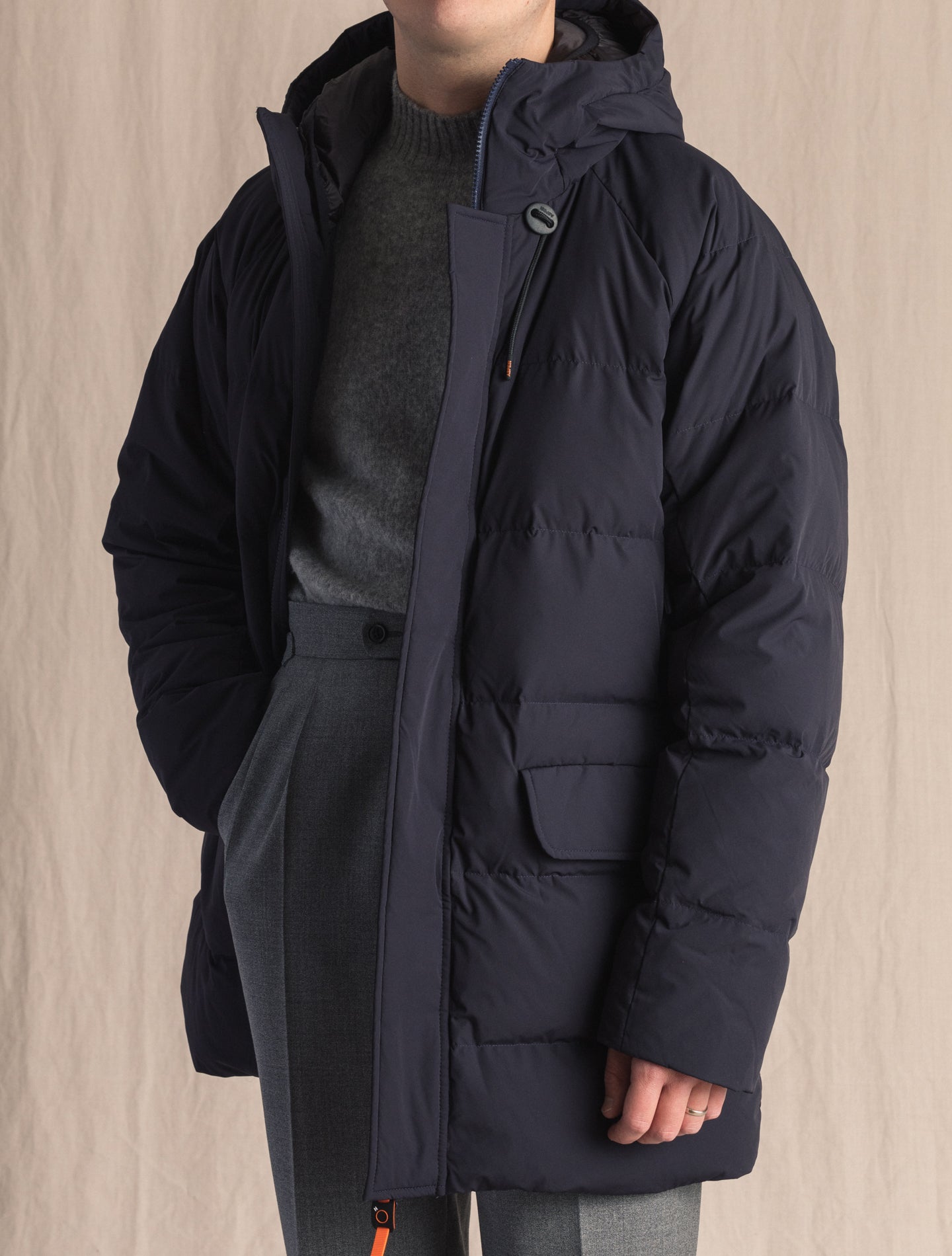 Down Parka Radon Navy Aspesi Outerwear XS