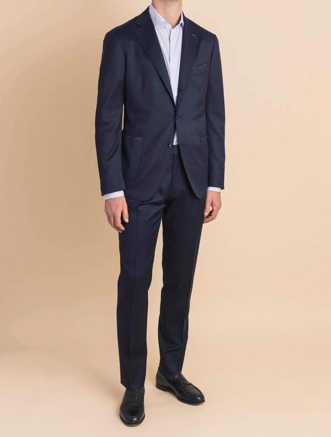 Dresswool Single Breasted Suit Navy Lardini Suits 46