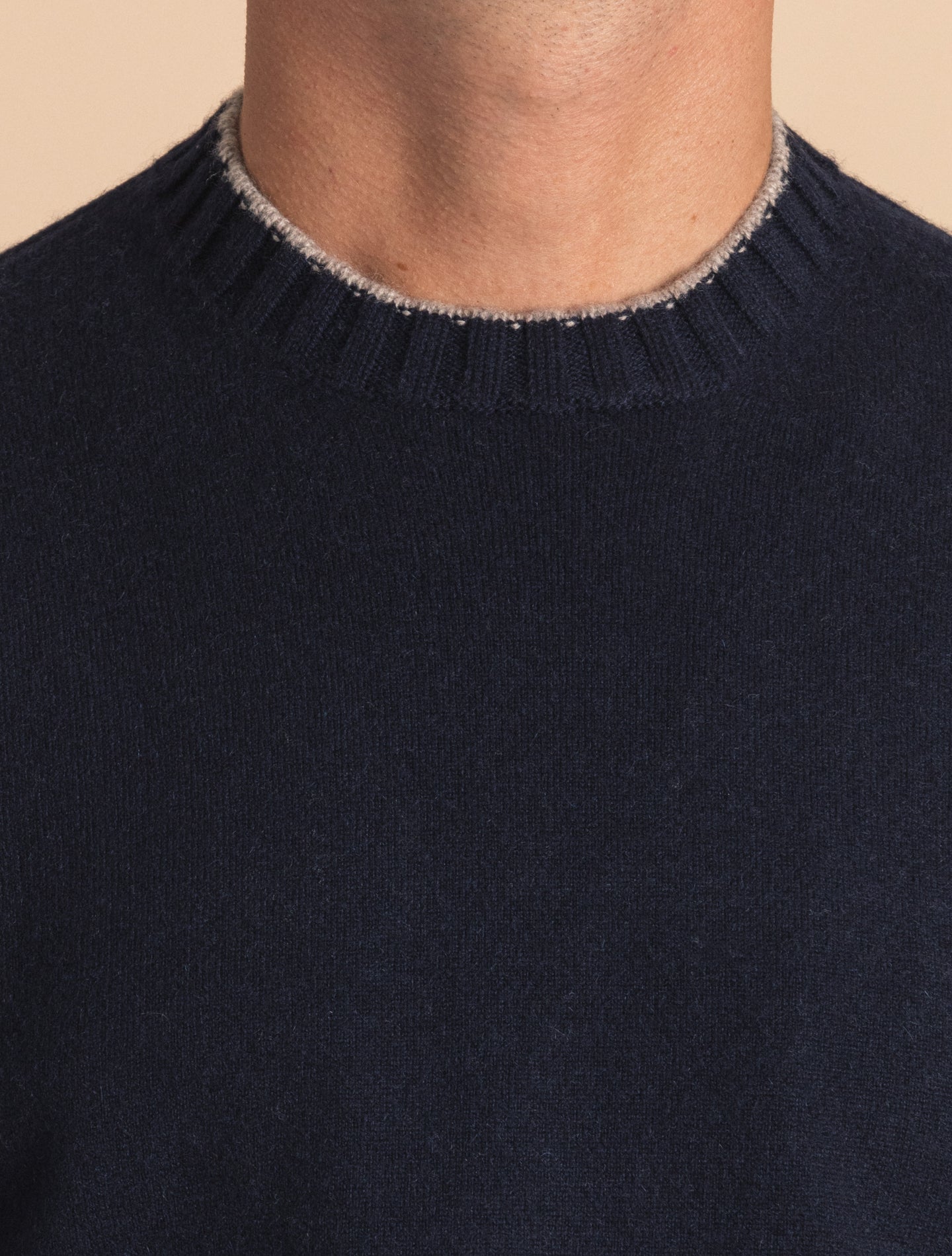 Duvet Cashmere Knitted Crewneck Navy Fioroni Knitwear 46