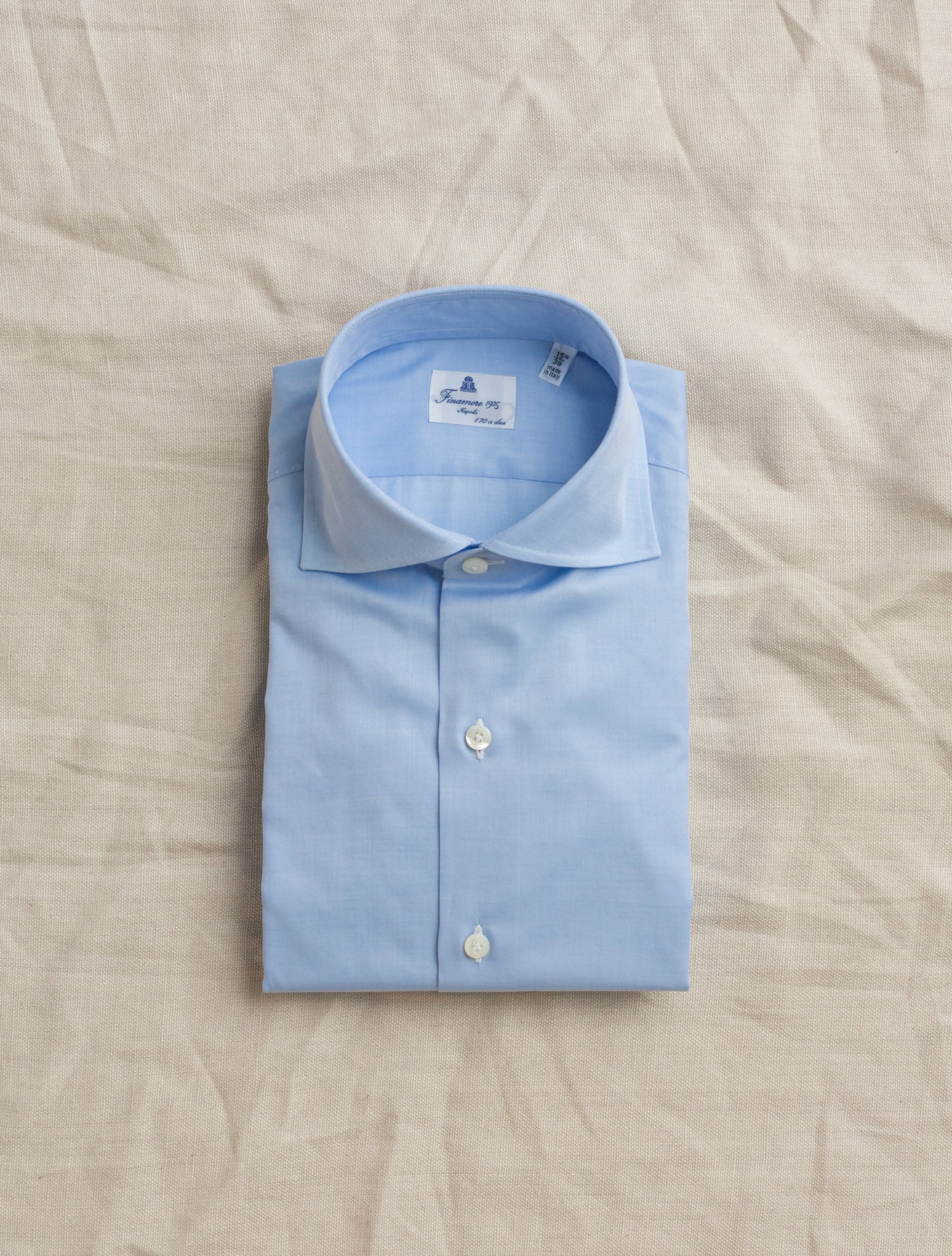 Eduardo 170 Cut Away Shirt Light Blue Finamore Shirts 38