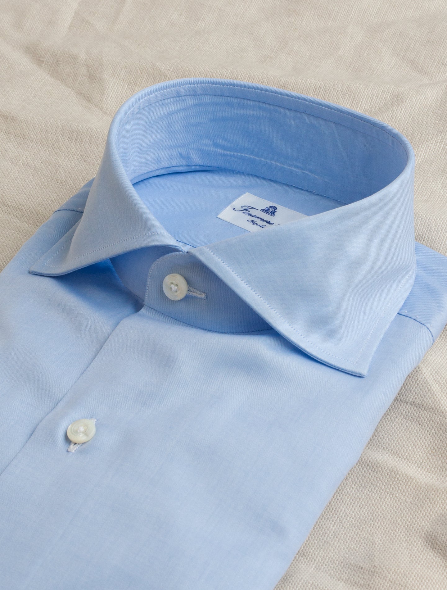 Eduardo 170 Cut Away Shirt Light Blue Finamore Shirts 38