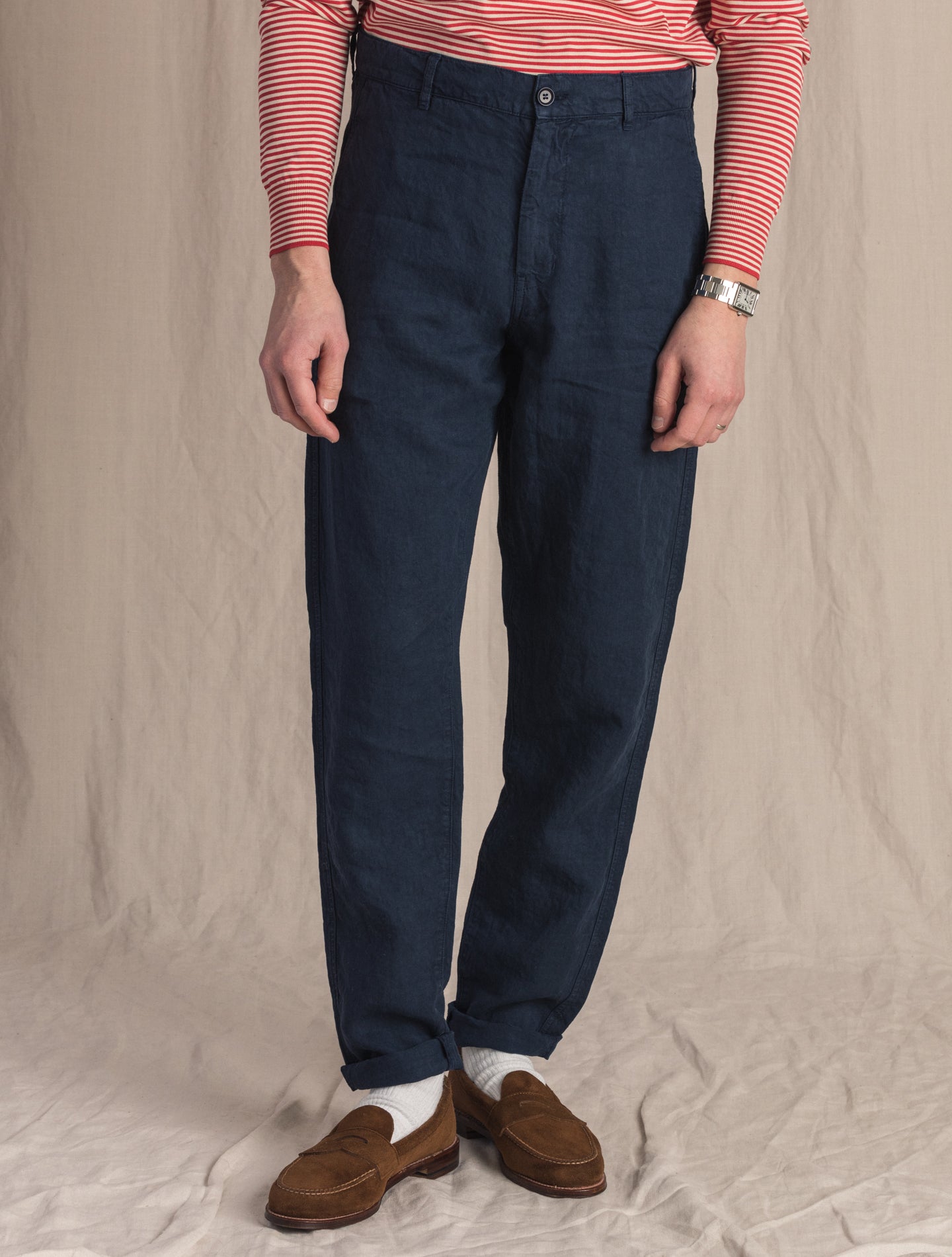 Funzionale Linen Trouser Navy Aspesi Trousers 46