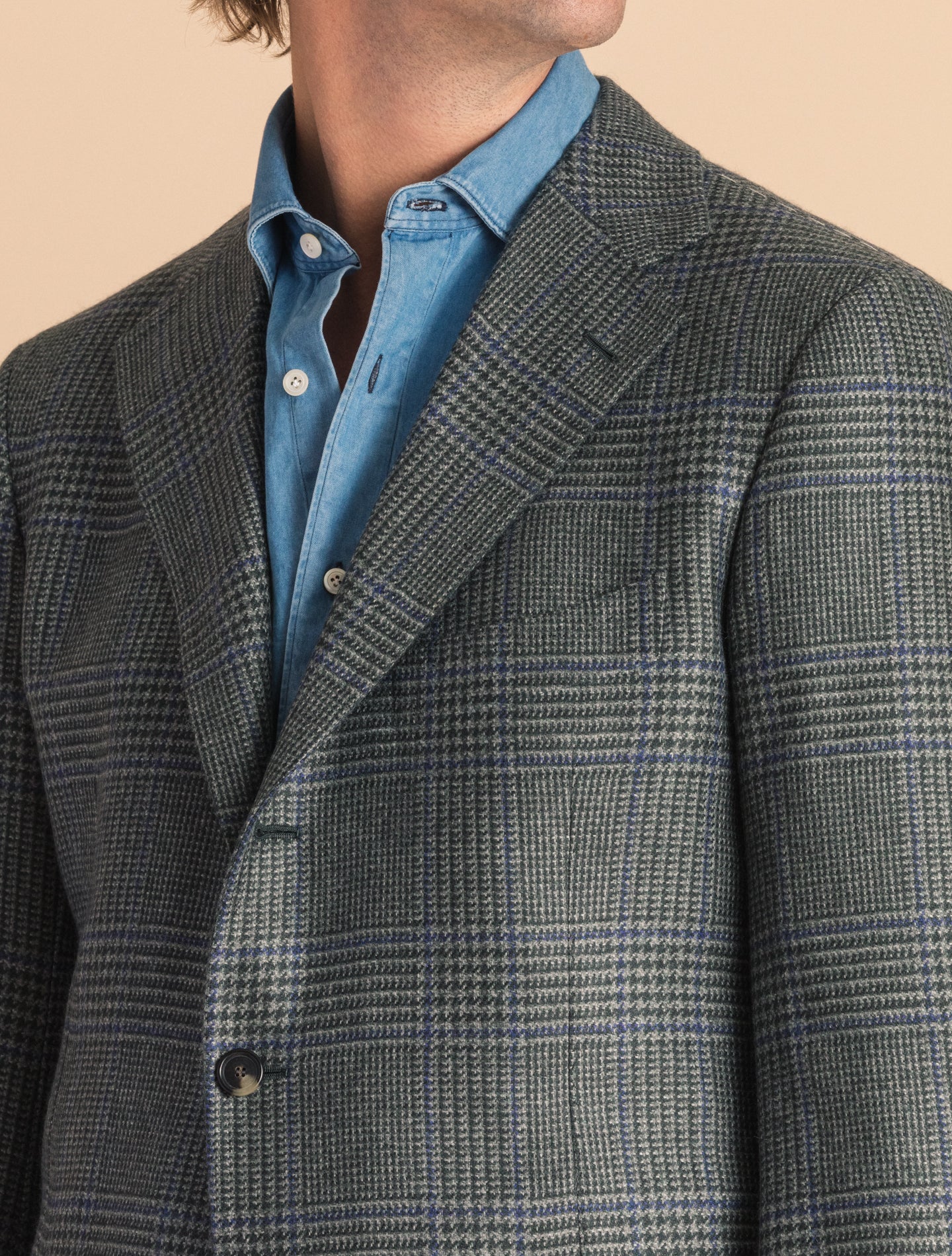 Glenchek Cashmere Single Breasted Jacket Mid Grey Cesare Attolini Jackets 50