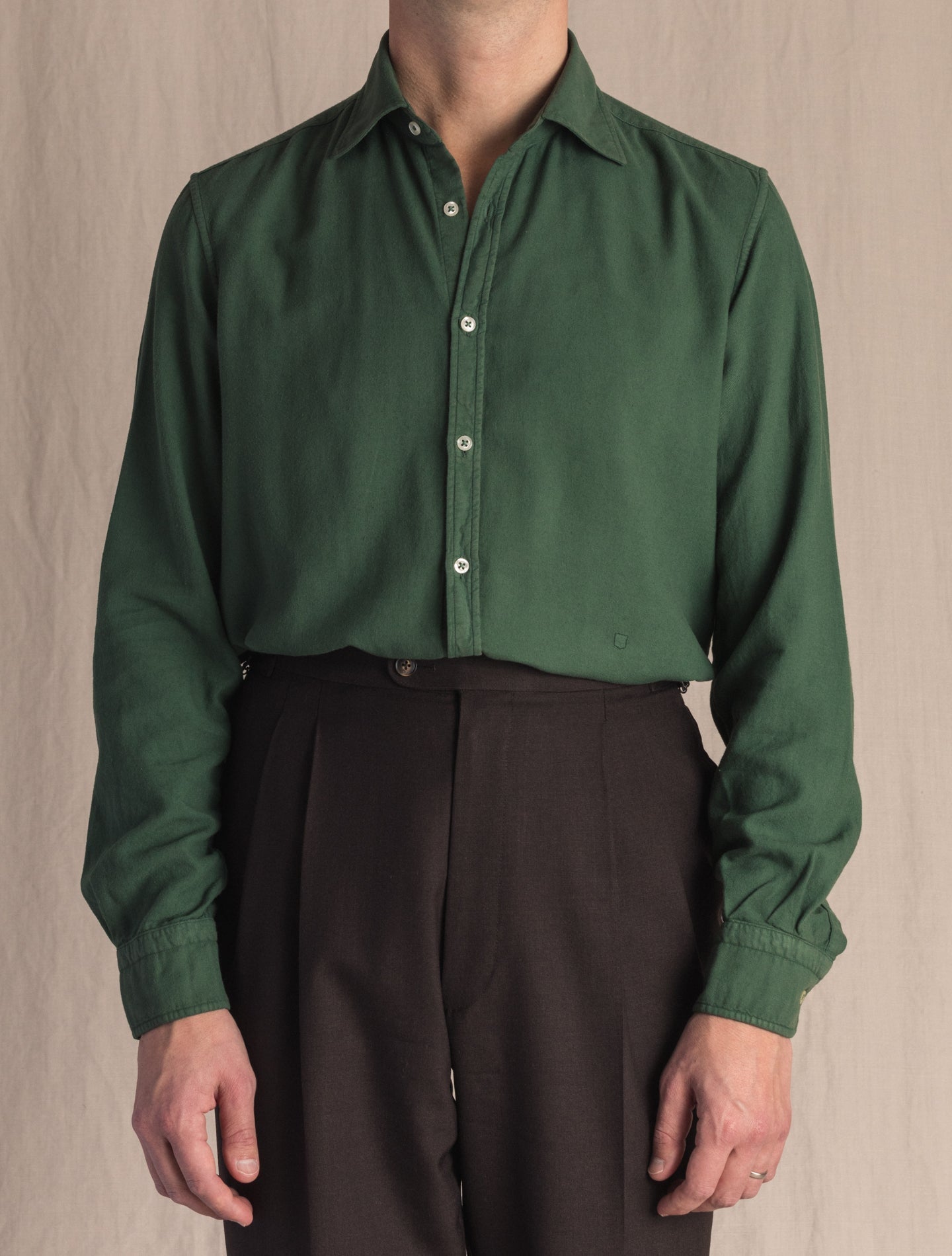 Green Genova Cotton Shirt | Gabucci