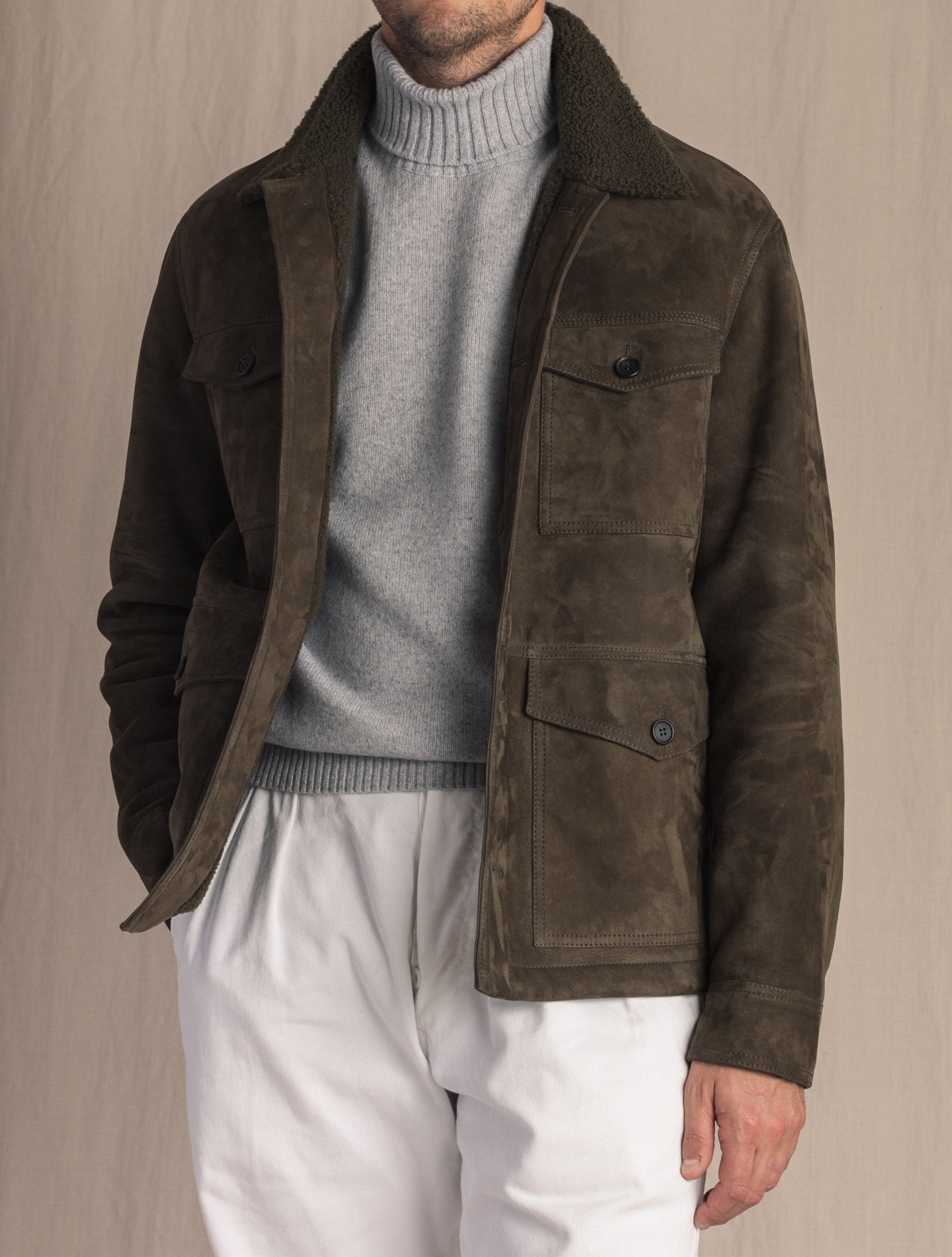 Green Shearling Jacket | Gabucci