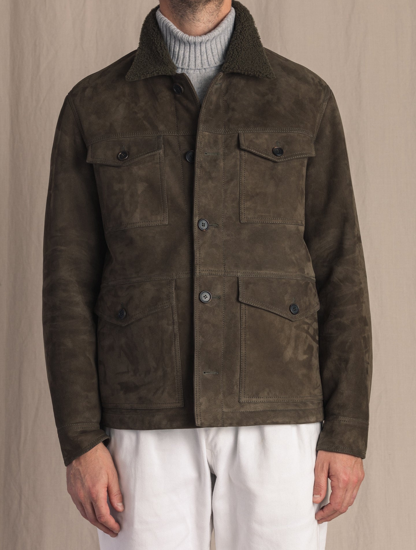 Green Shearling Jacket | Gabucci