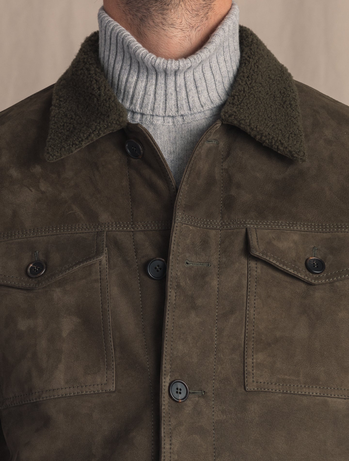 Green Shearling Jacket | Gabucci