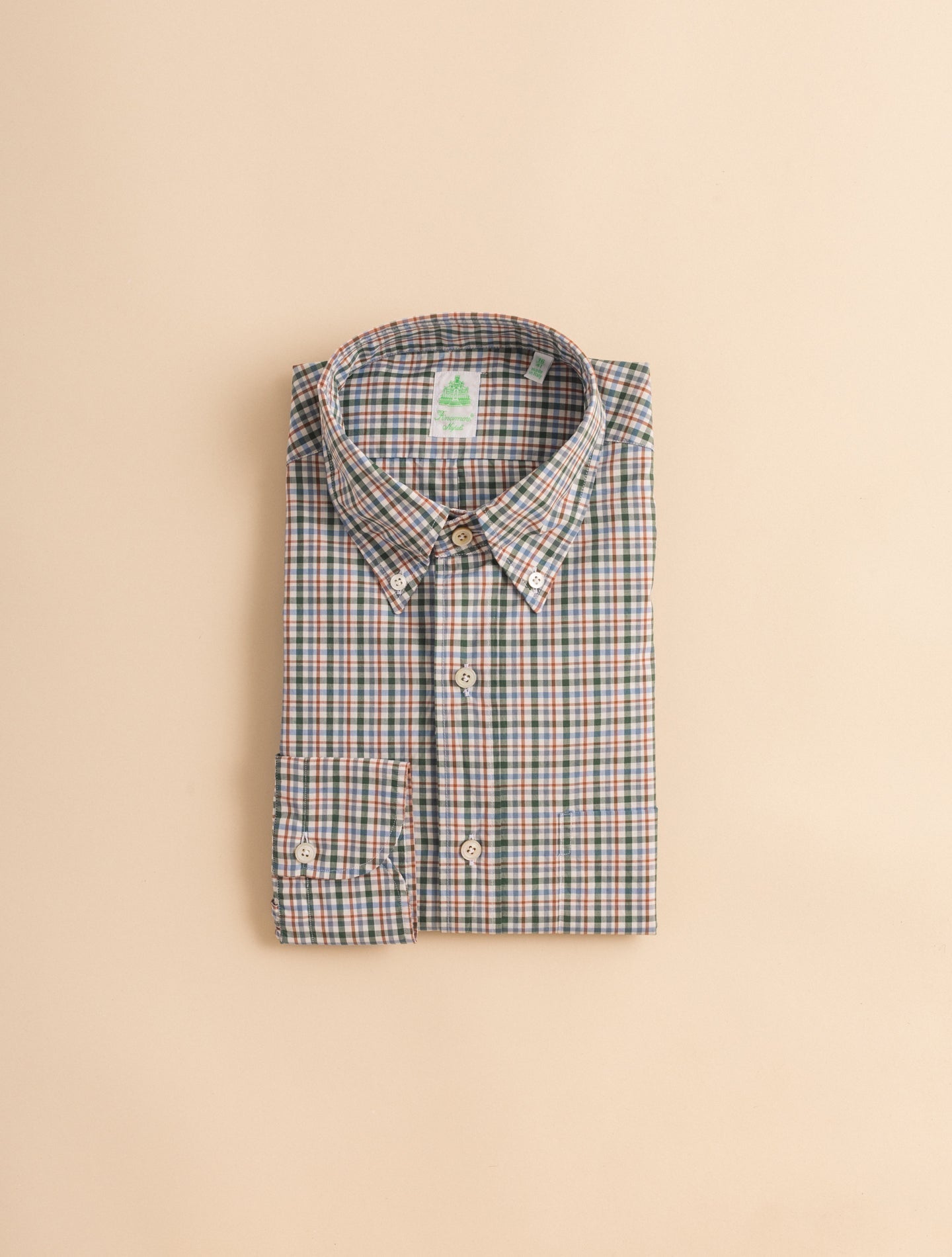 Green Toledo Checked Button Down Shirt | Gabucci