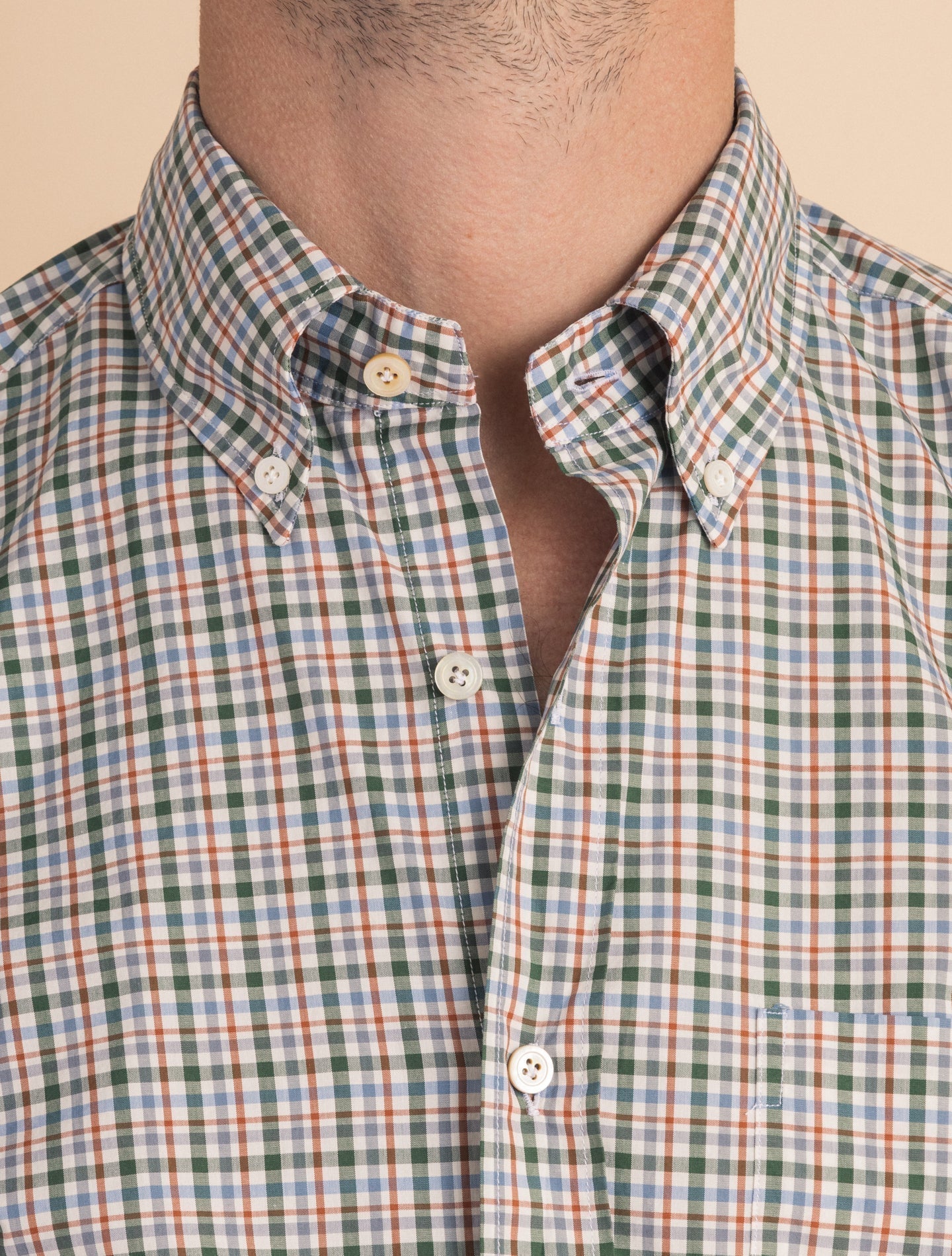 Green Toledo Checked Button Down Shirt | Gabucci