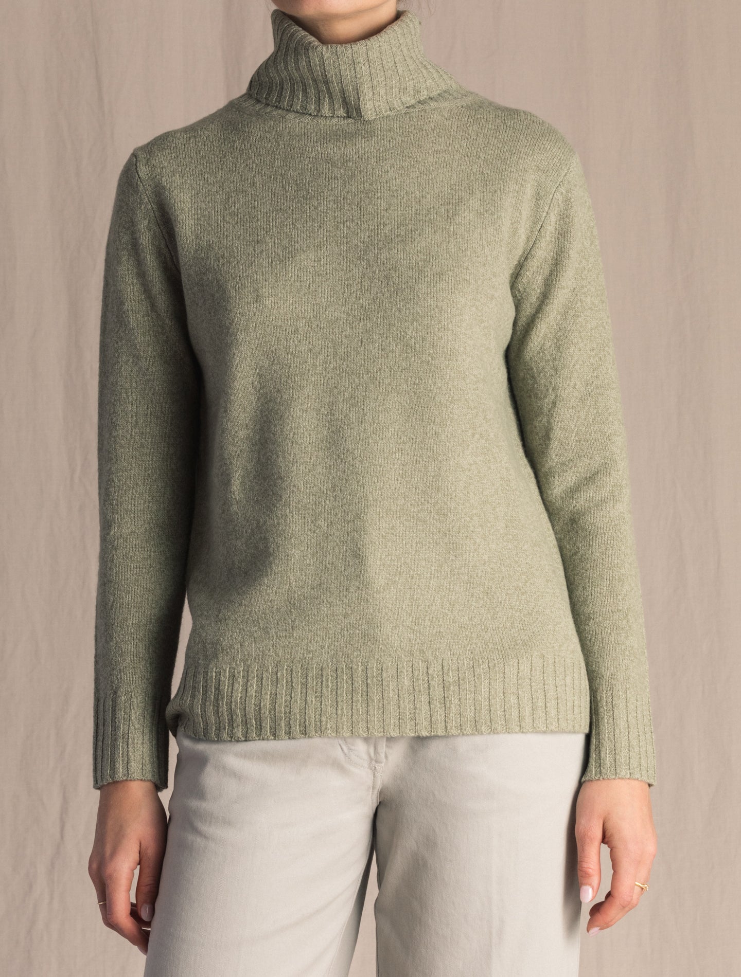 Green Wool Rollneck | Gabucci