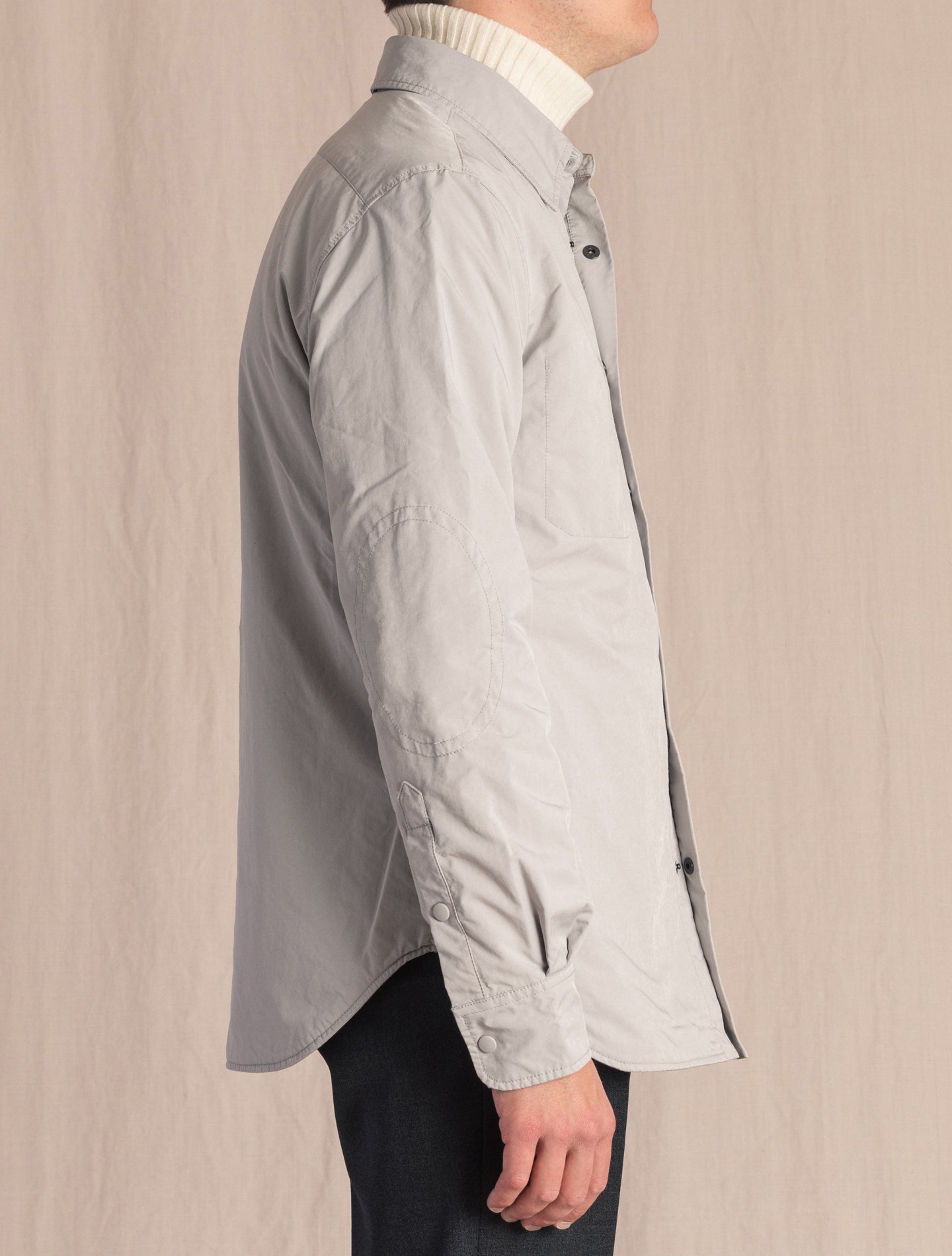 Grey Alvaro Nylon Wool Overshirt | Gabucci