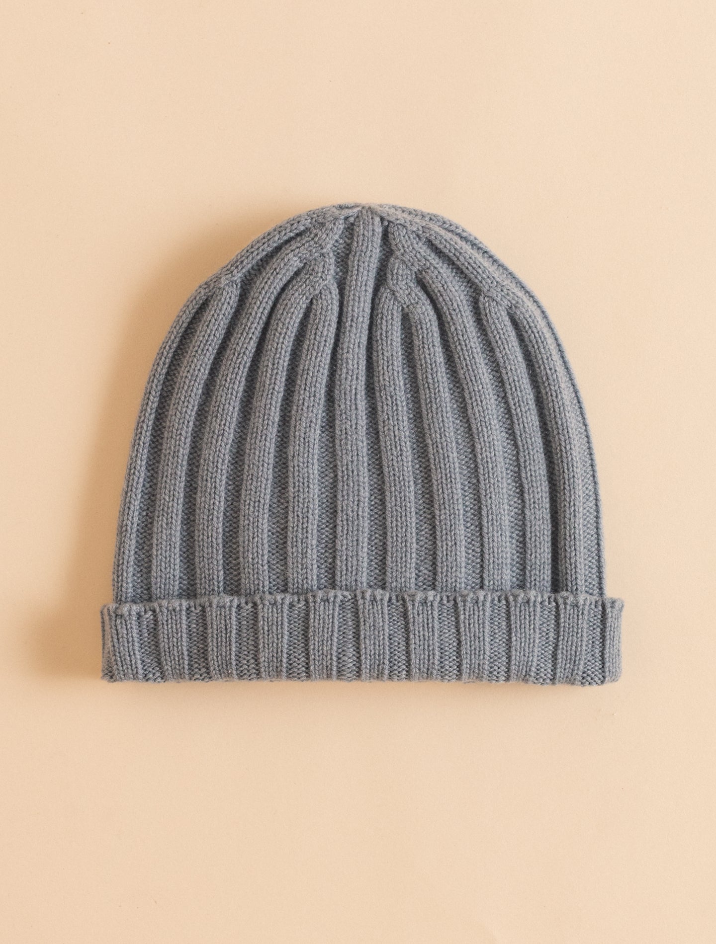 Grey Cashmere Ribb Beanie | Gabucci