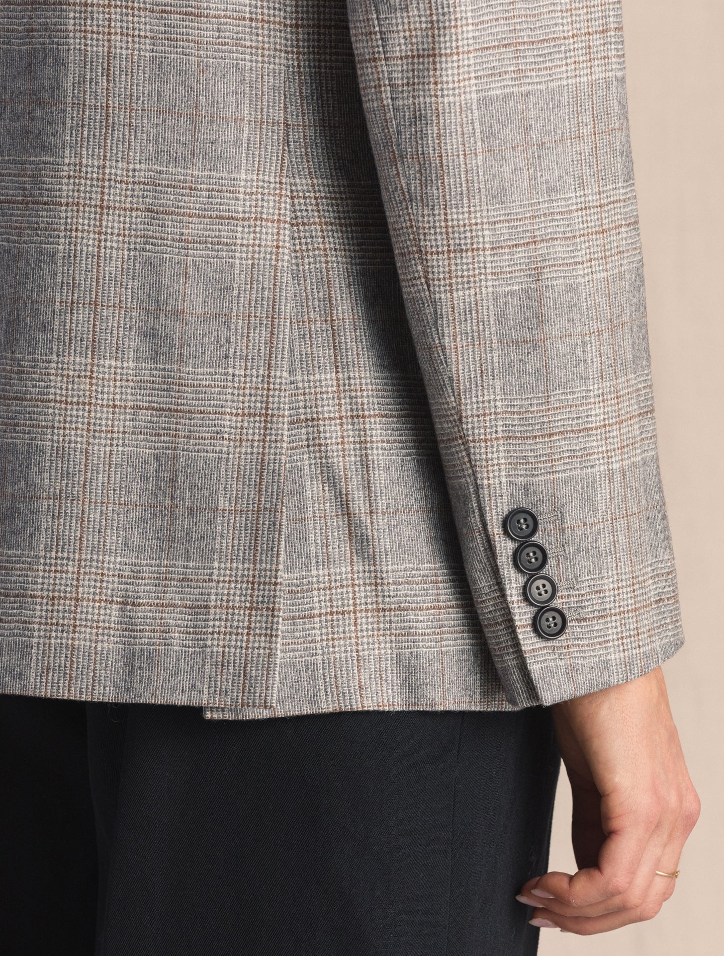 Grey Checked Wool Mix jacket | Gabucci