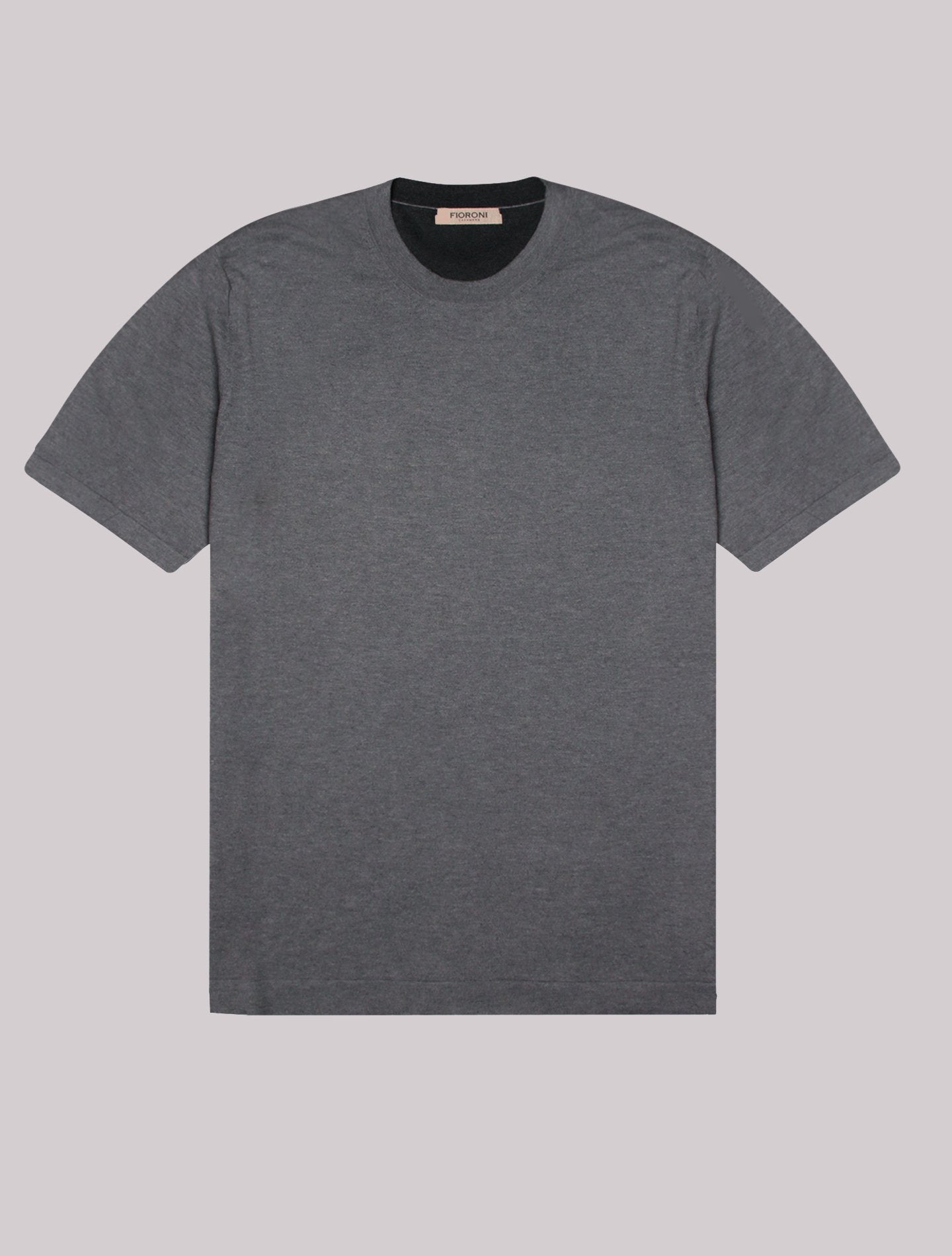 Grey Fine Crewneck Short Sleeve