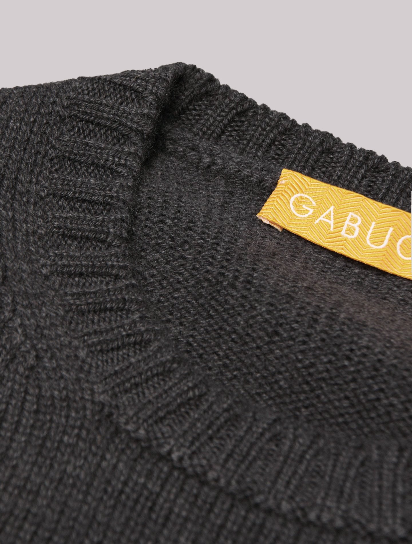 Grey Heavy Crewneck Cashmere Sweater