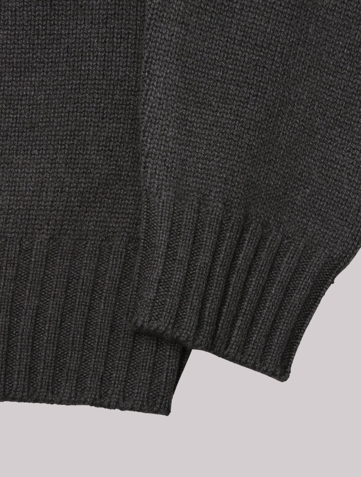 Grey Heavy Crewneck Cashmere Sweater