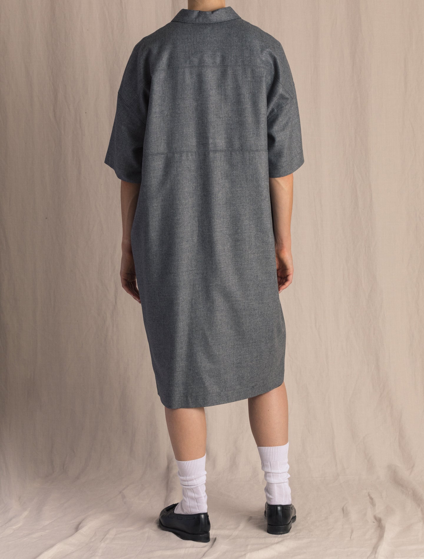 Grey Relaxed Wool Dress | Gabucci