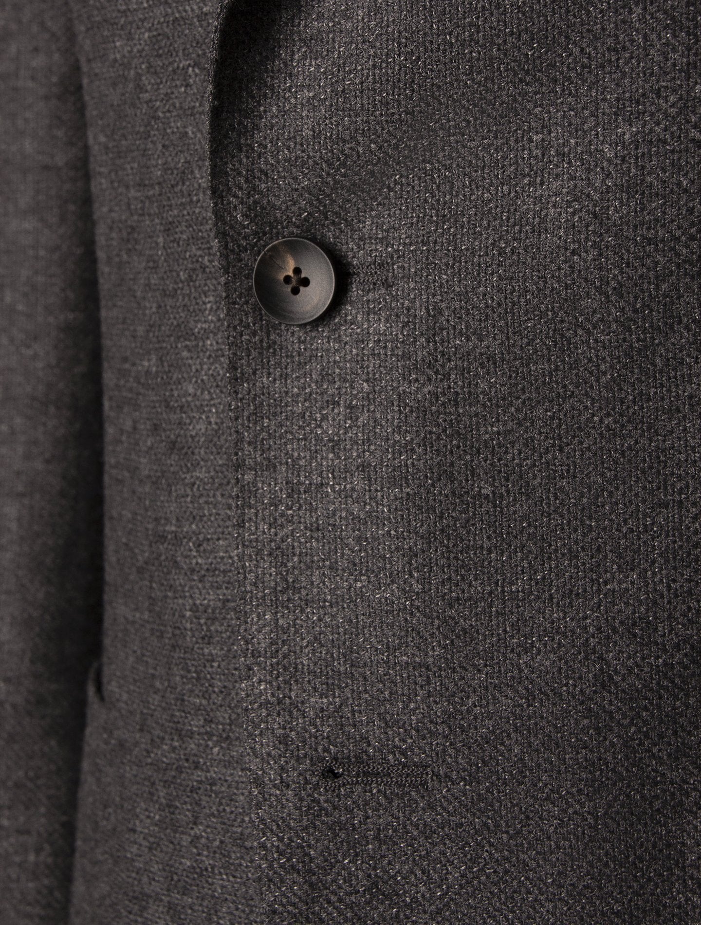 Grey Wool Linen Hopsack Single Breasted Jacket