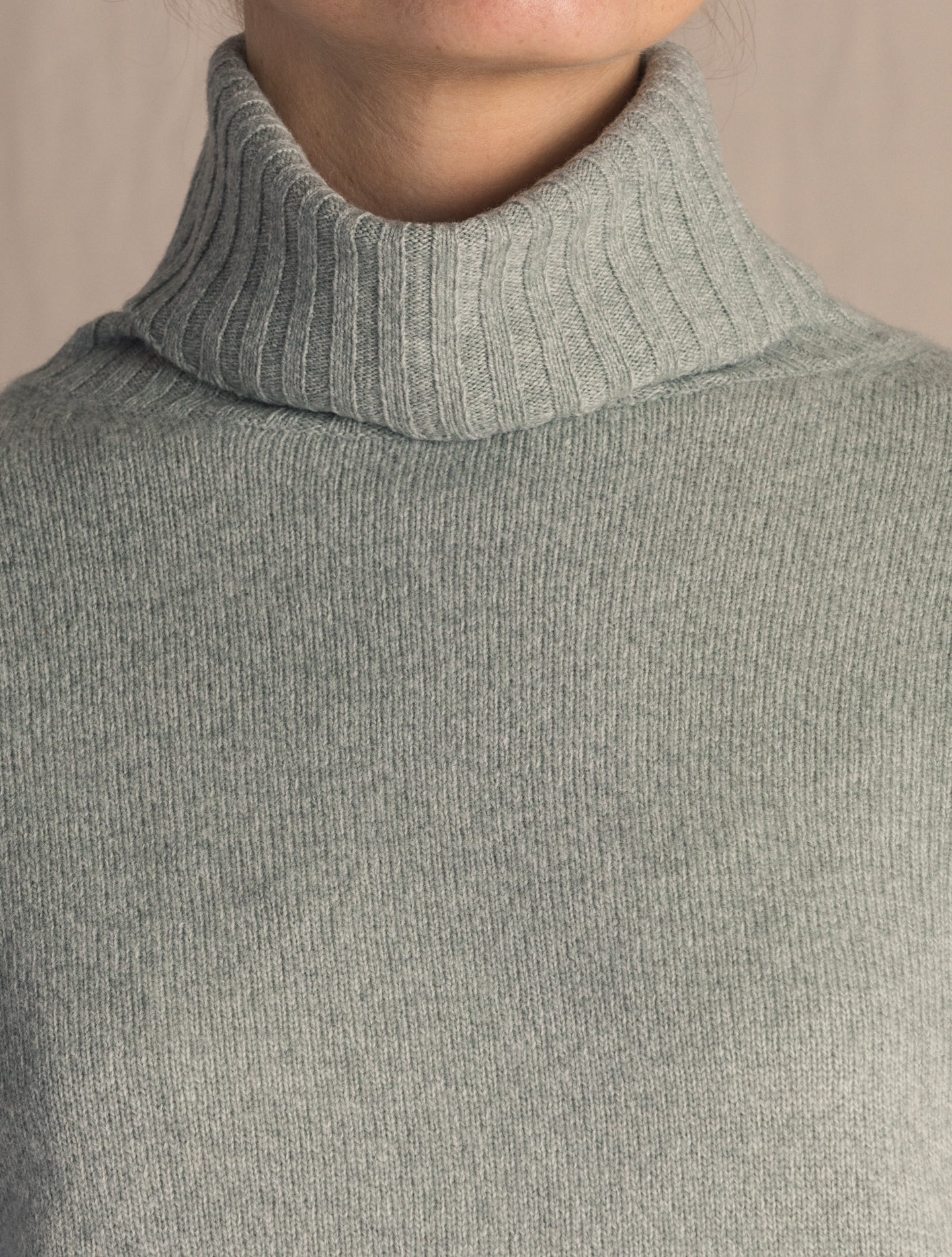 Grey Wool Rollneck | Gabucci