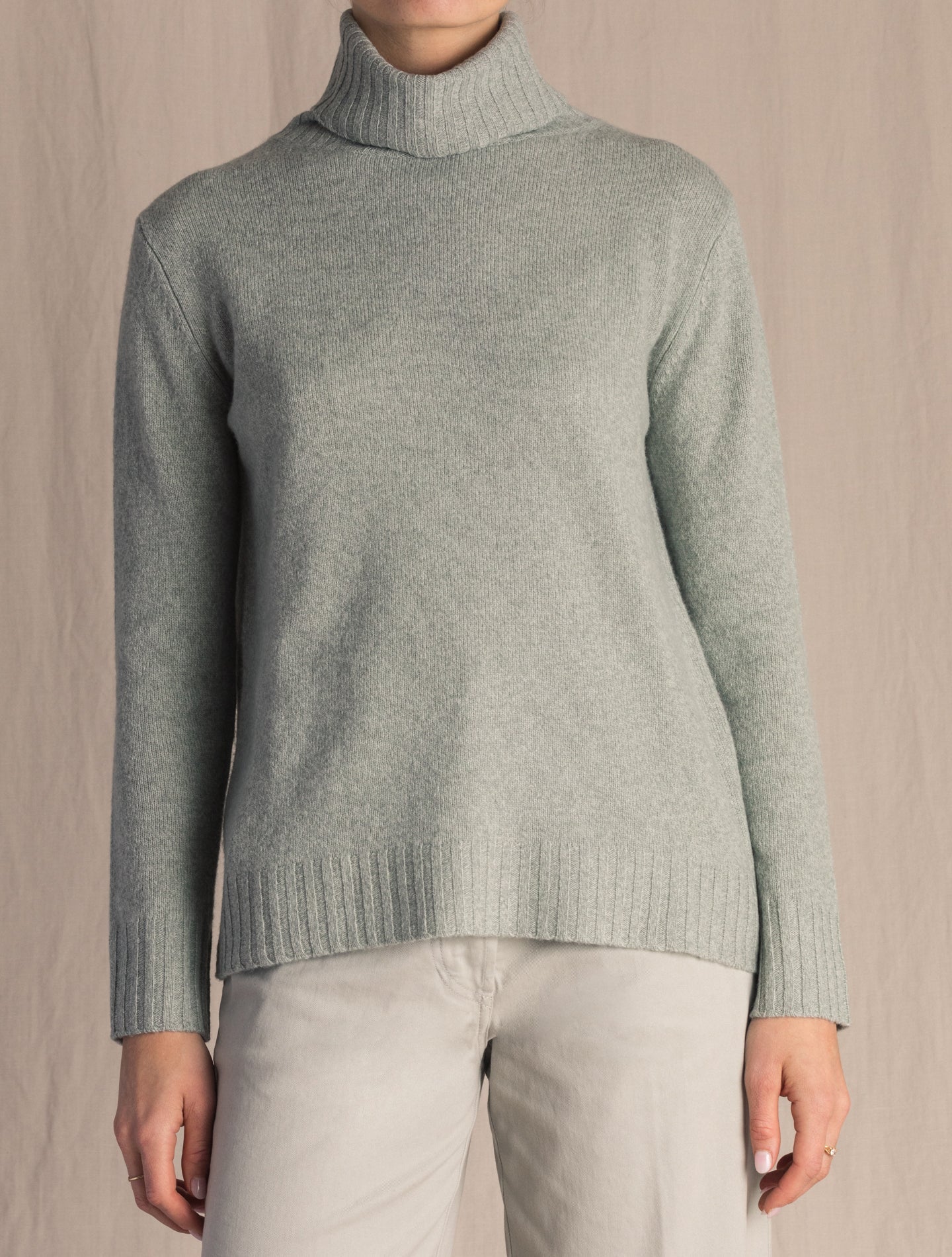 Grey Wool Rollneck | Gabucci