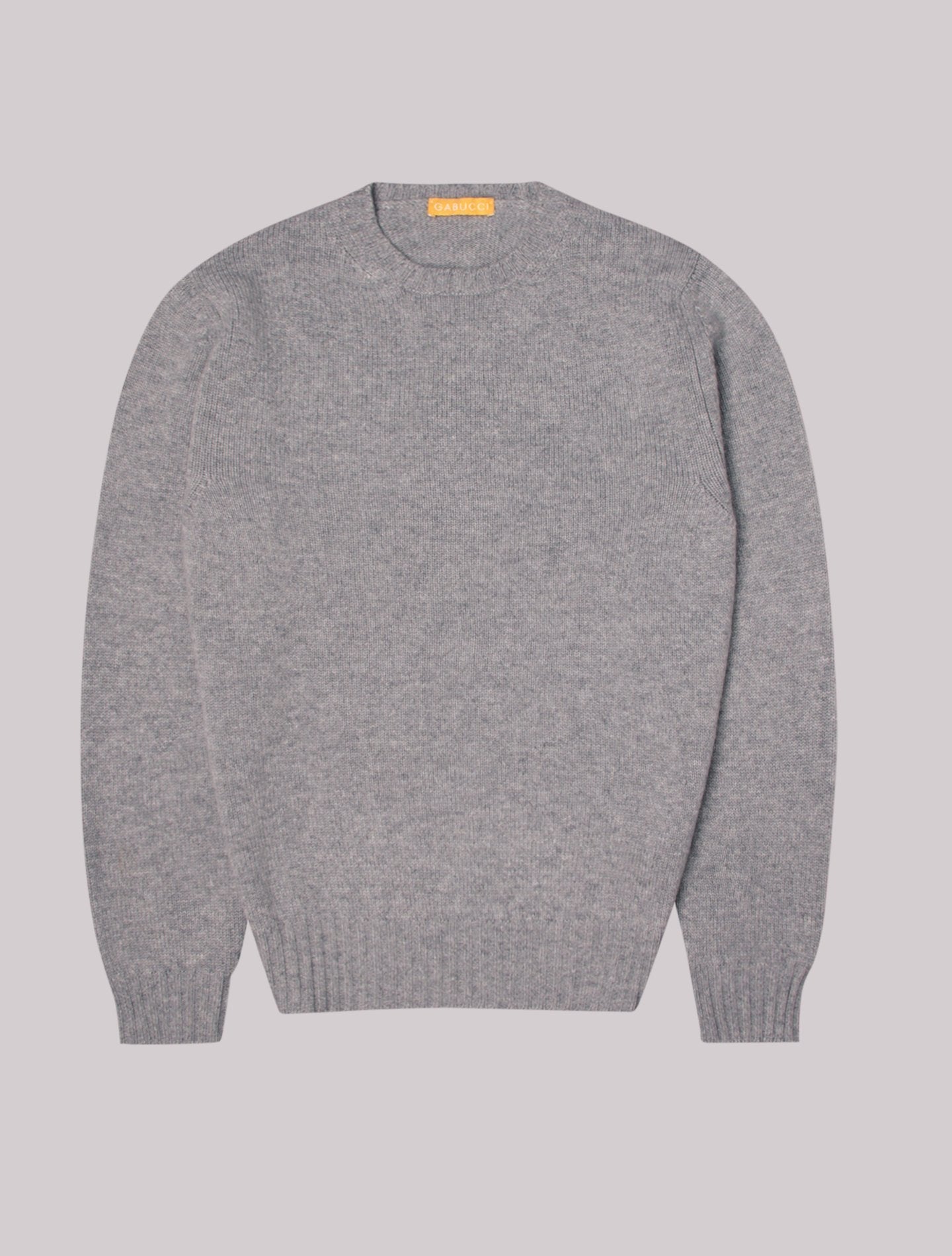 Heavy Crewneck Cashmere Sweater Light Grey Gabucci Knitwear 46