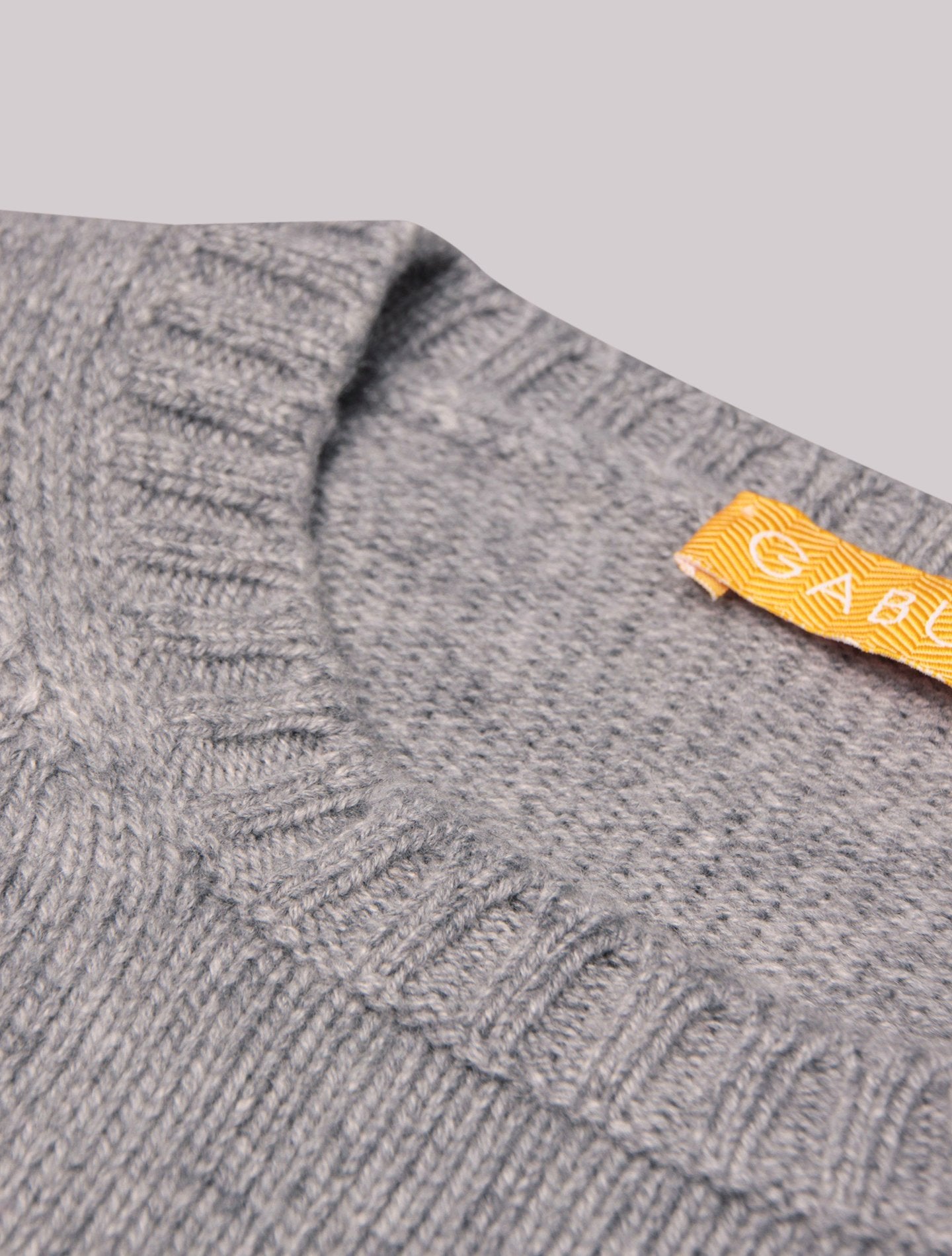 Heavy Crewneck Cashmere Sweater Light Grey Gabucci Knitwear 46