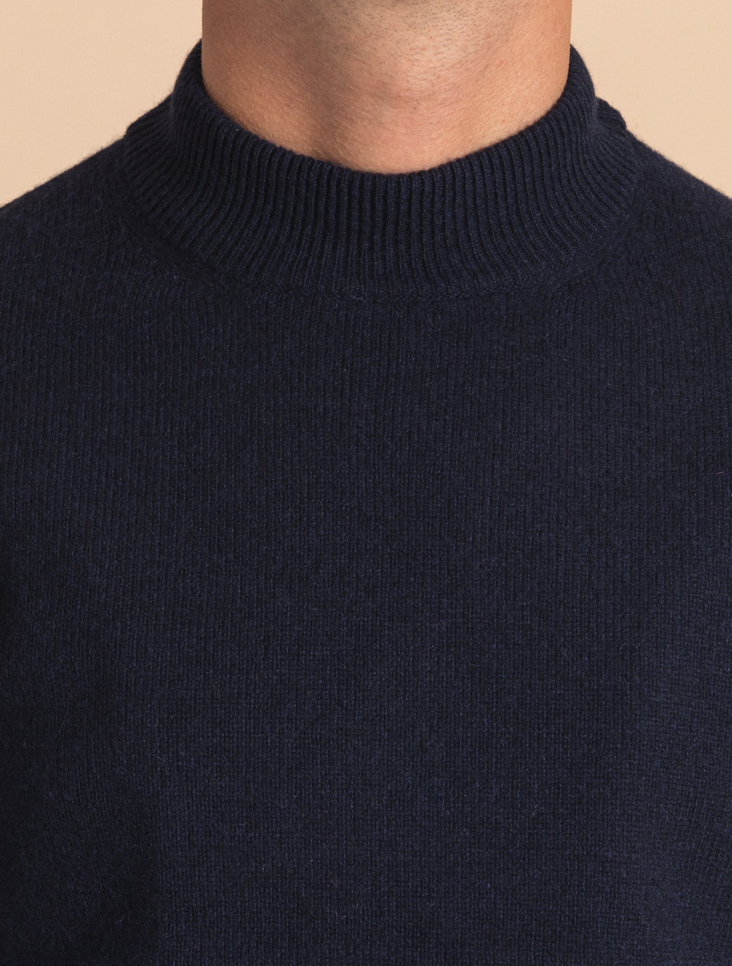 Heavy Knitted Mockneck Navy Gabucci Knitwear 46