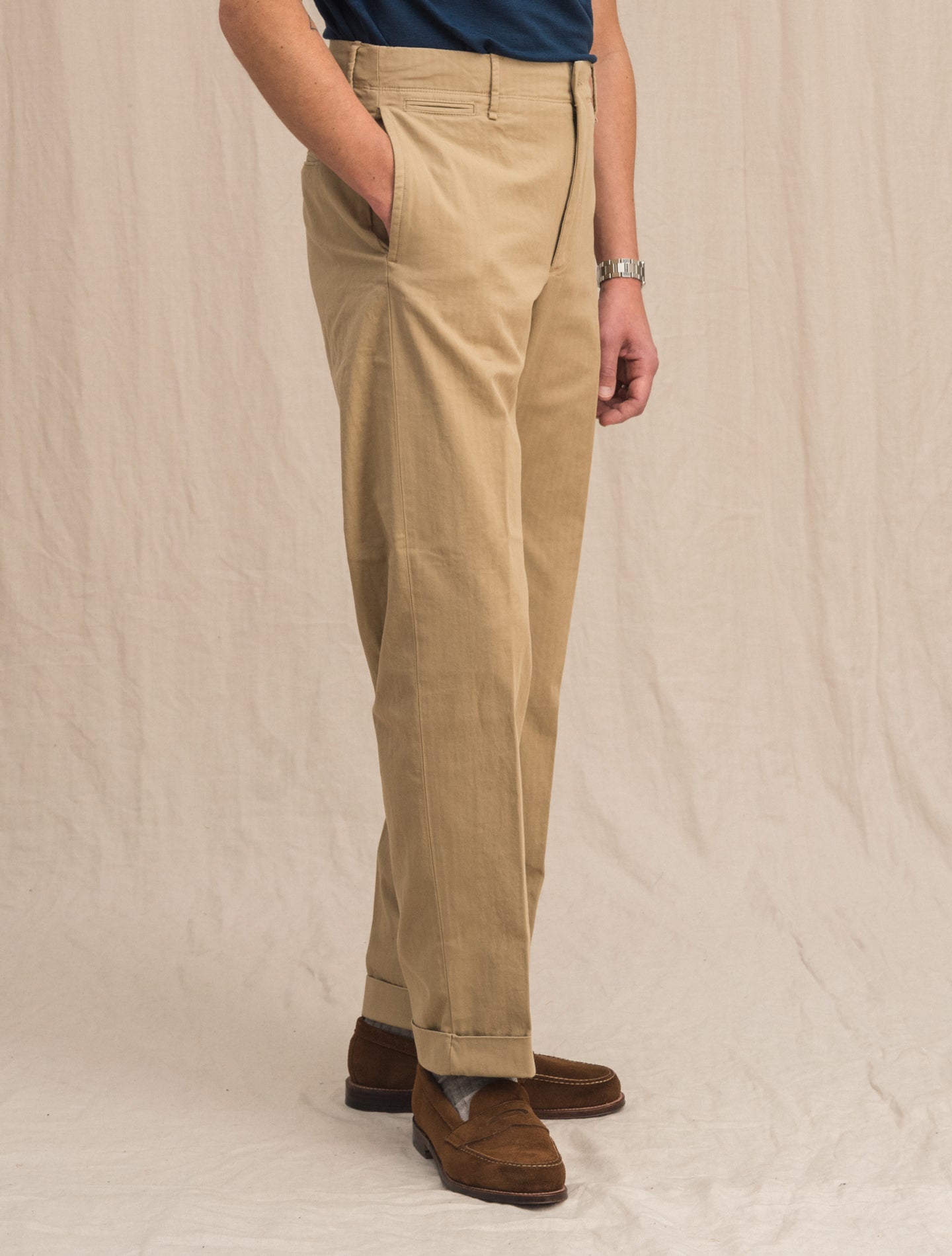 Herringbone Regular Fit Slacks Beige Incotex Trousers 31