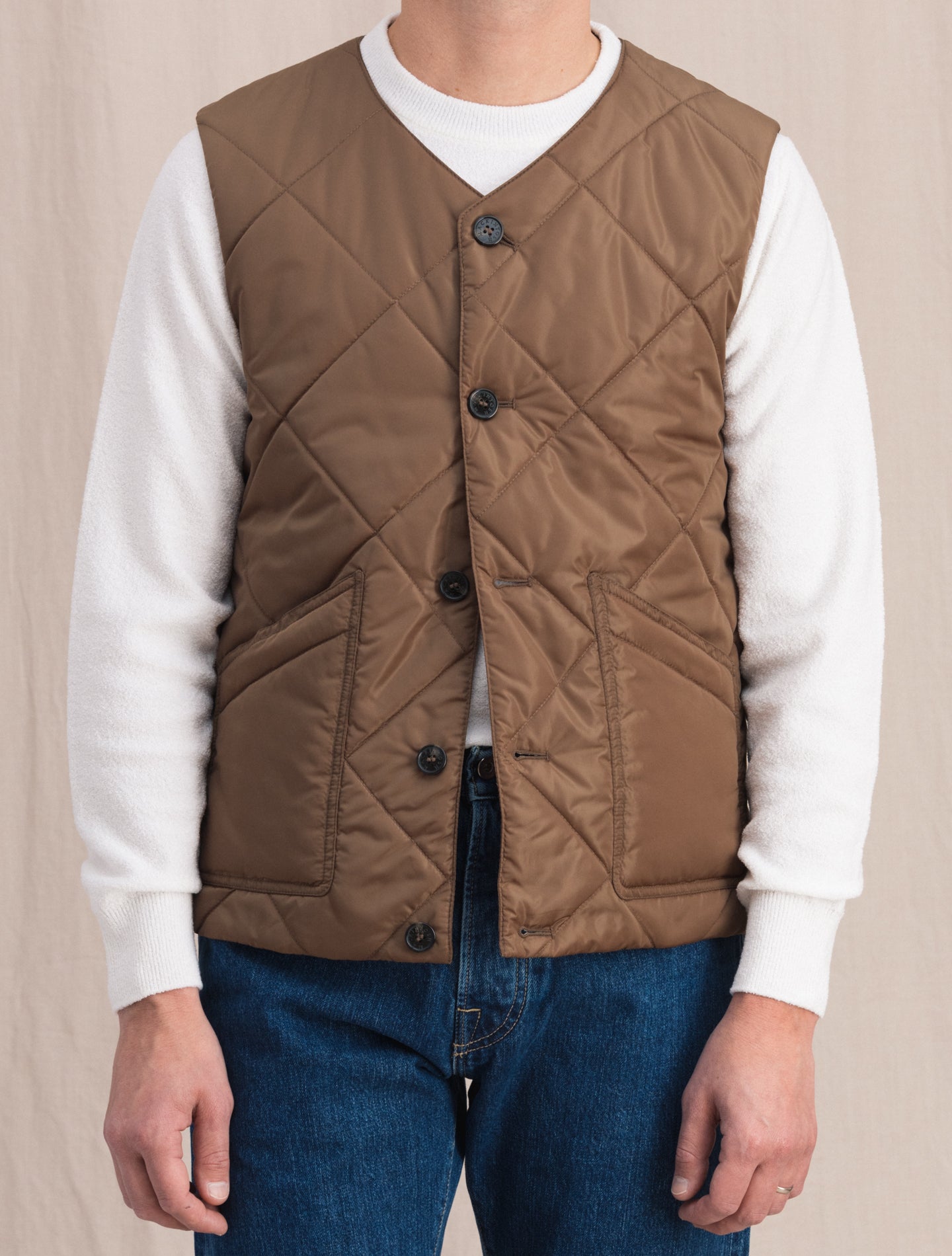 Hig Liner Vest Brown | Gabucci