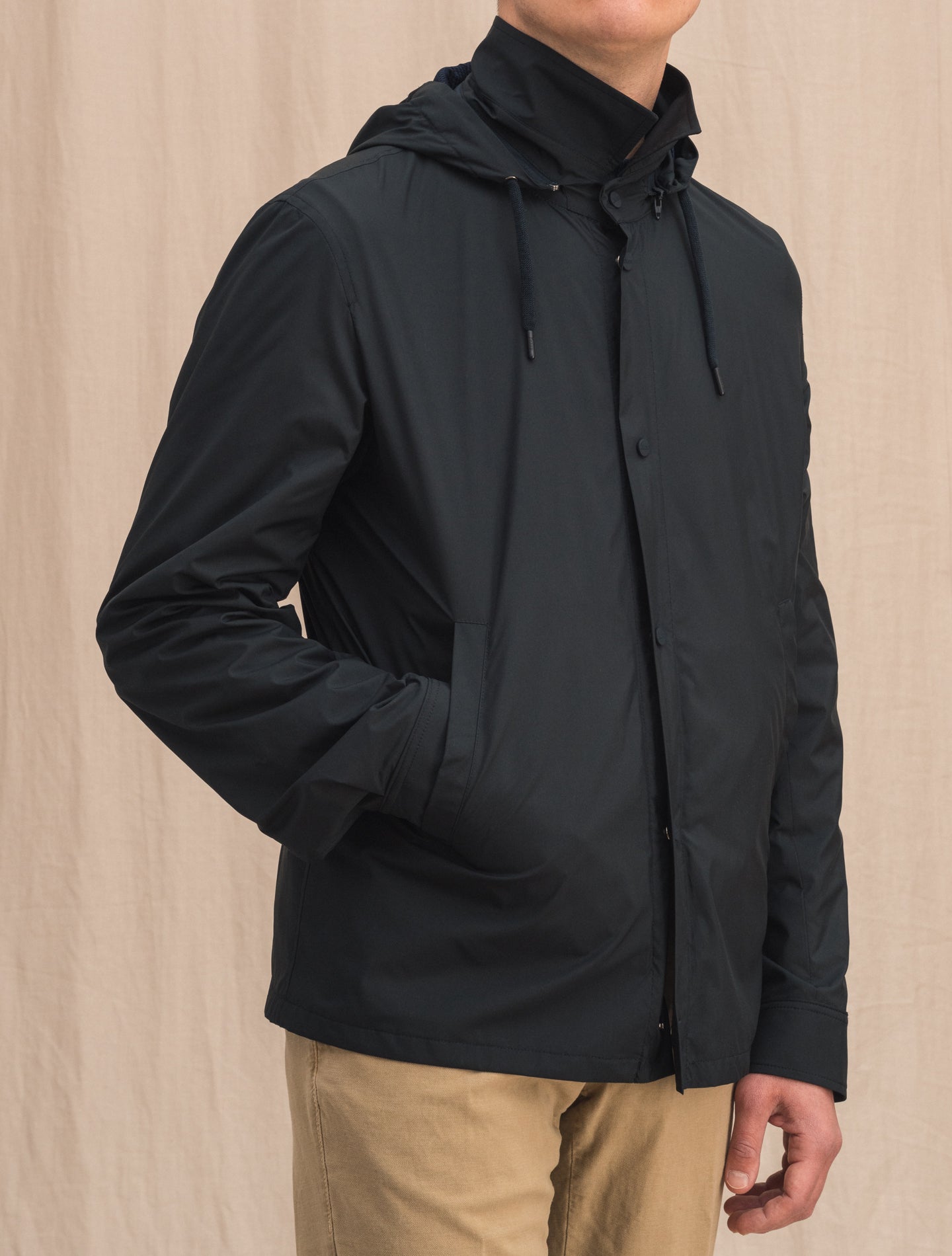 Hooded Coach Jacket Navy Herno Outerwear 48