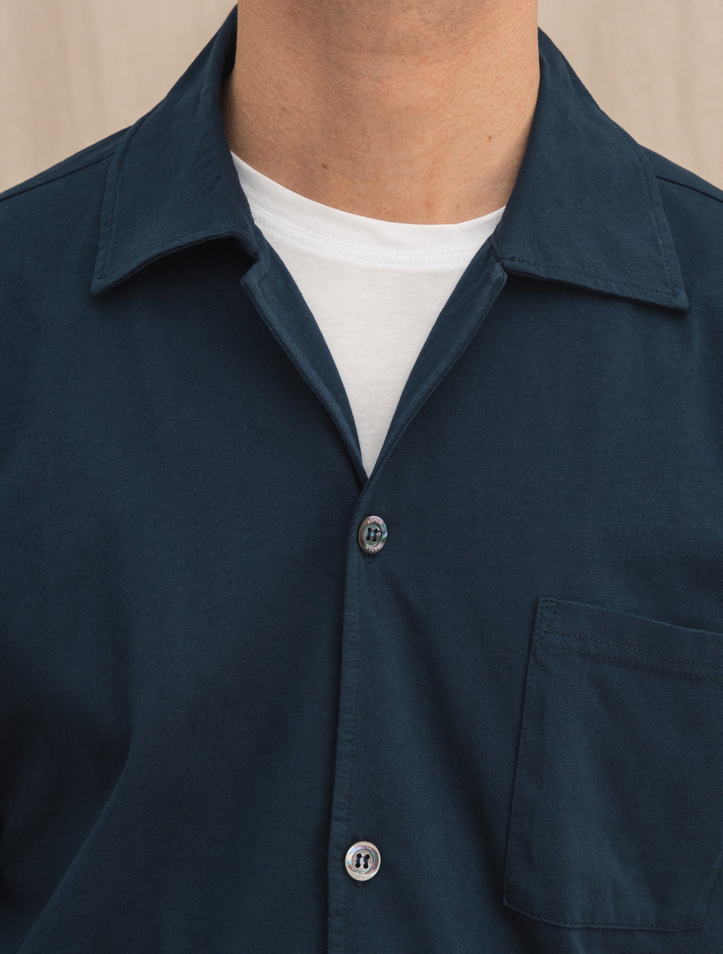 Jersey Bowling Shirt Navy Aspesi Shirts S