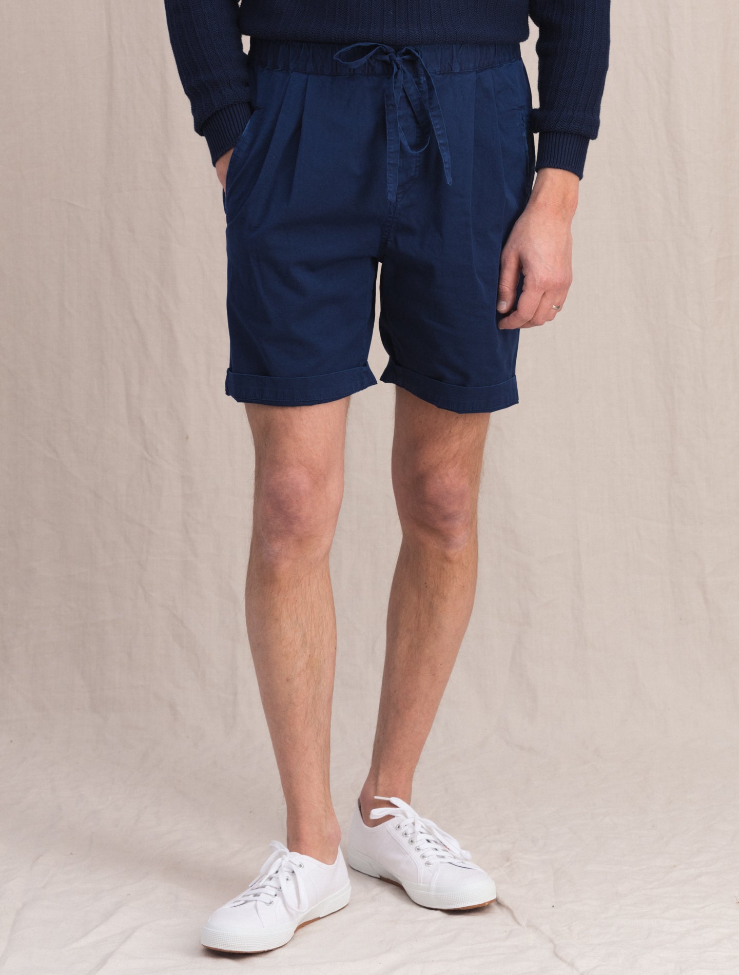 Kevin Pleated Shorts Navy Massimo Alba Shorts S