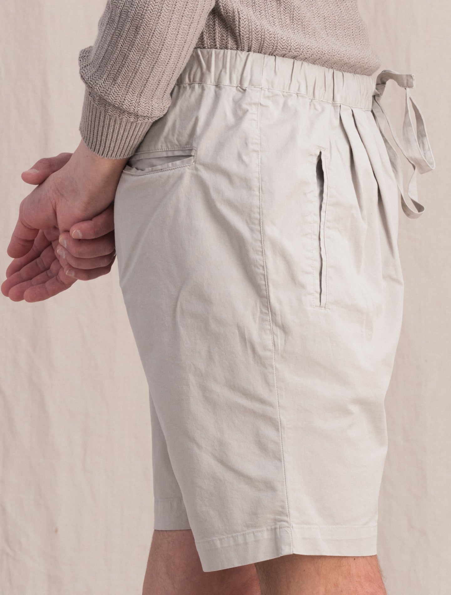 Kevin Pleated Shorts Stone Massimo Alba Shorts S