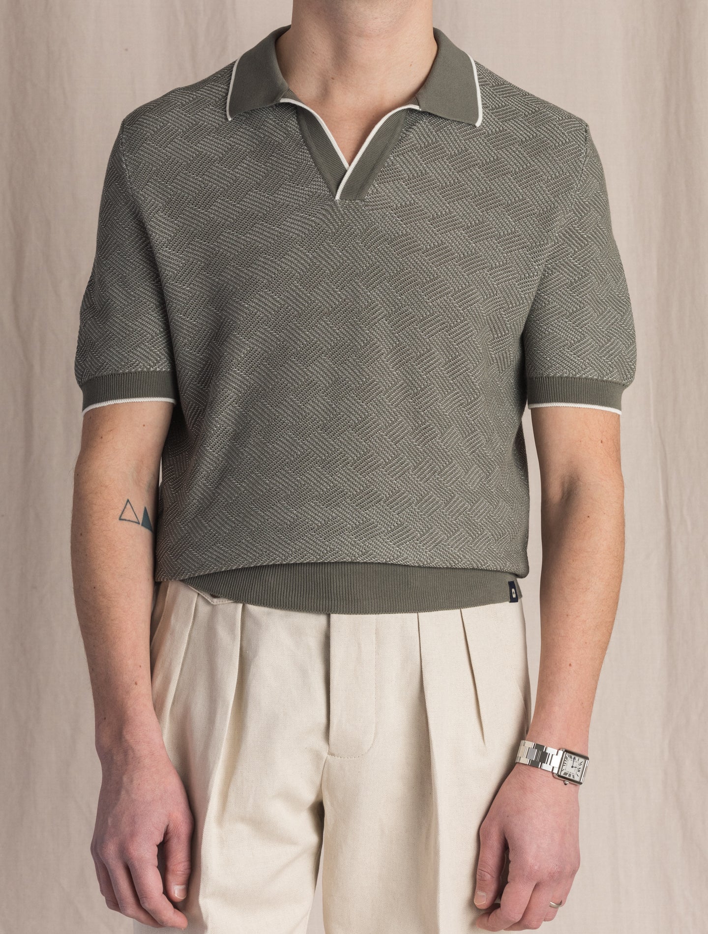 Knitted Polo Shirt Green Lardini Polo shirts 48