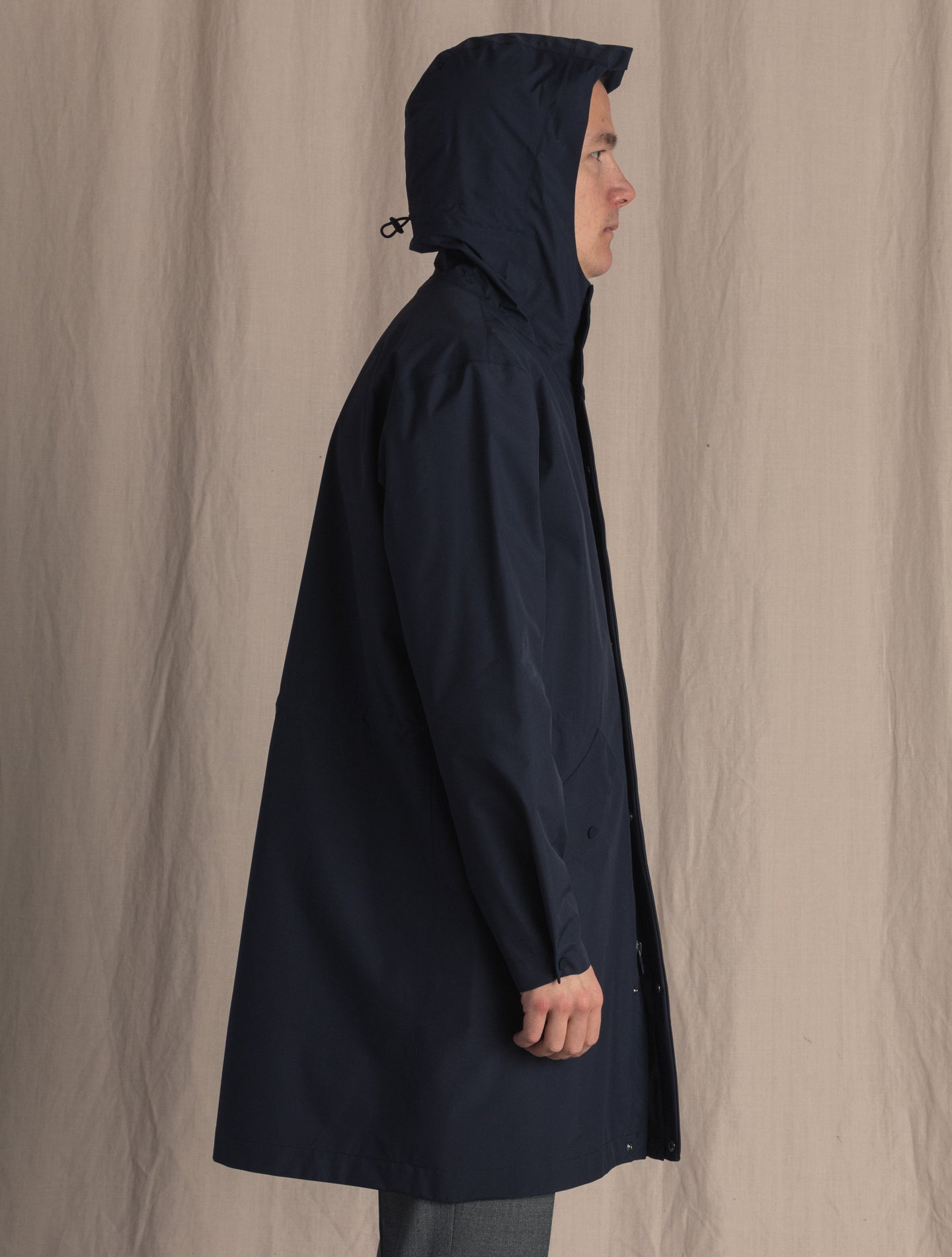 Laminar Hooded Rain Coat Navy Herno Outerwear 46