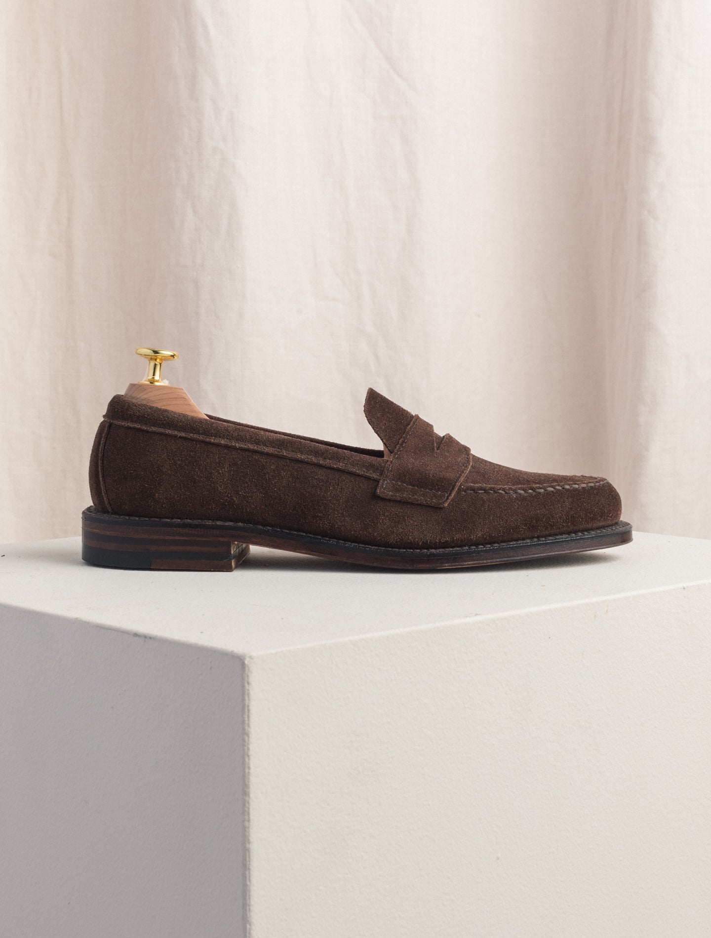 LHS Penny Loafer Dark Brown Suede Alden Loafers US 6
