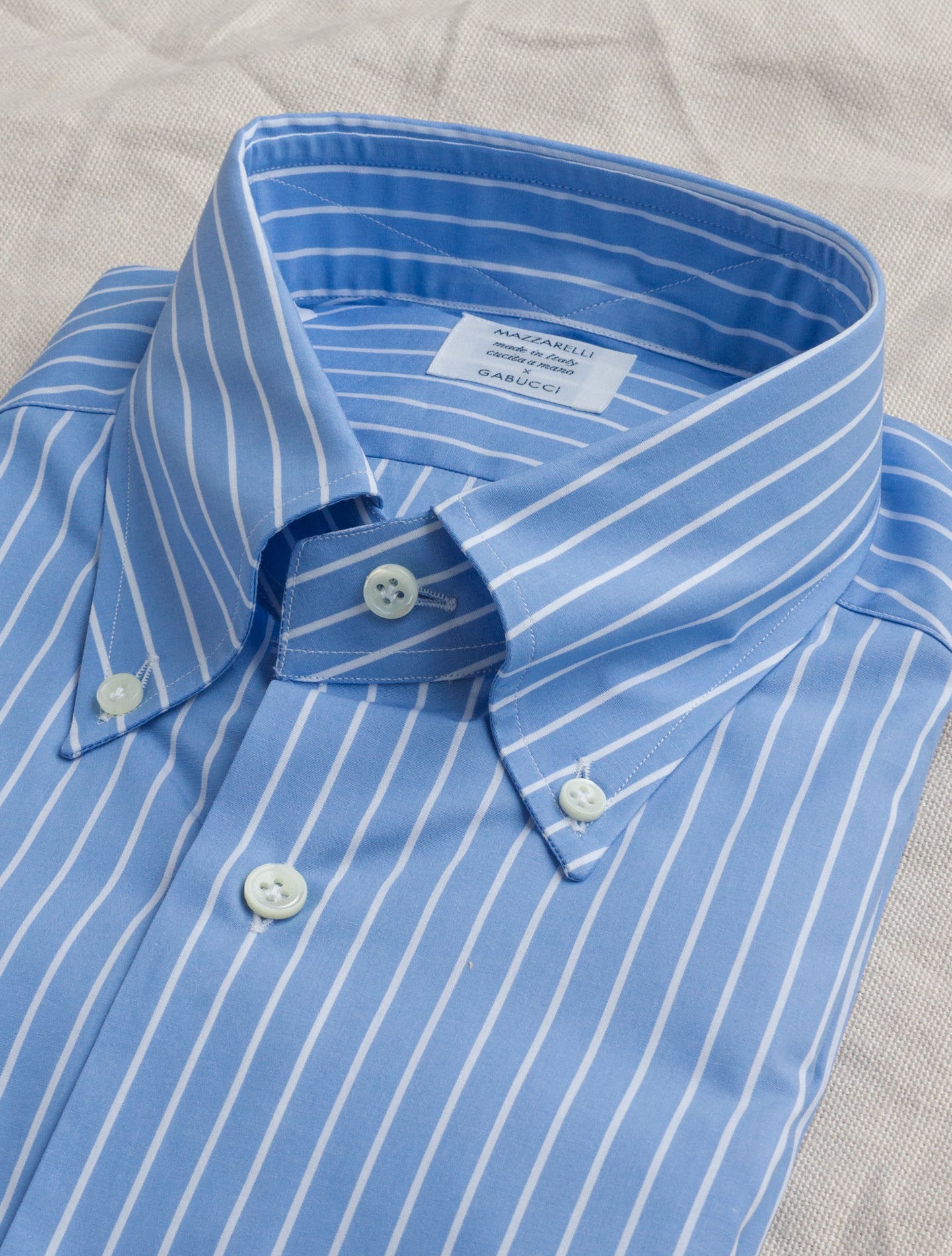 Light Blue Reversed Stripe Button Down | Gabucci