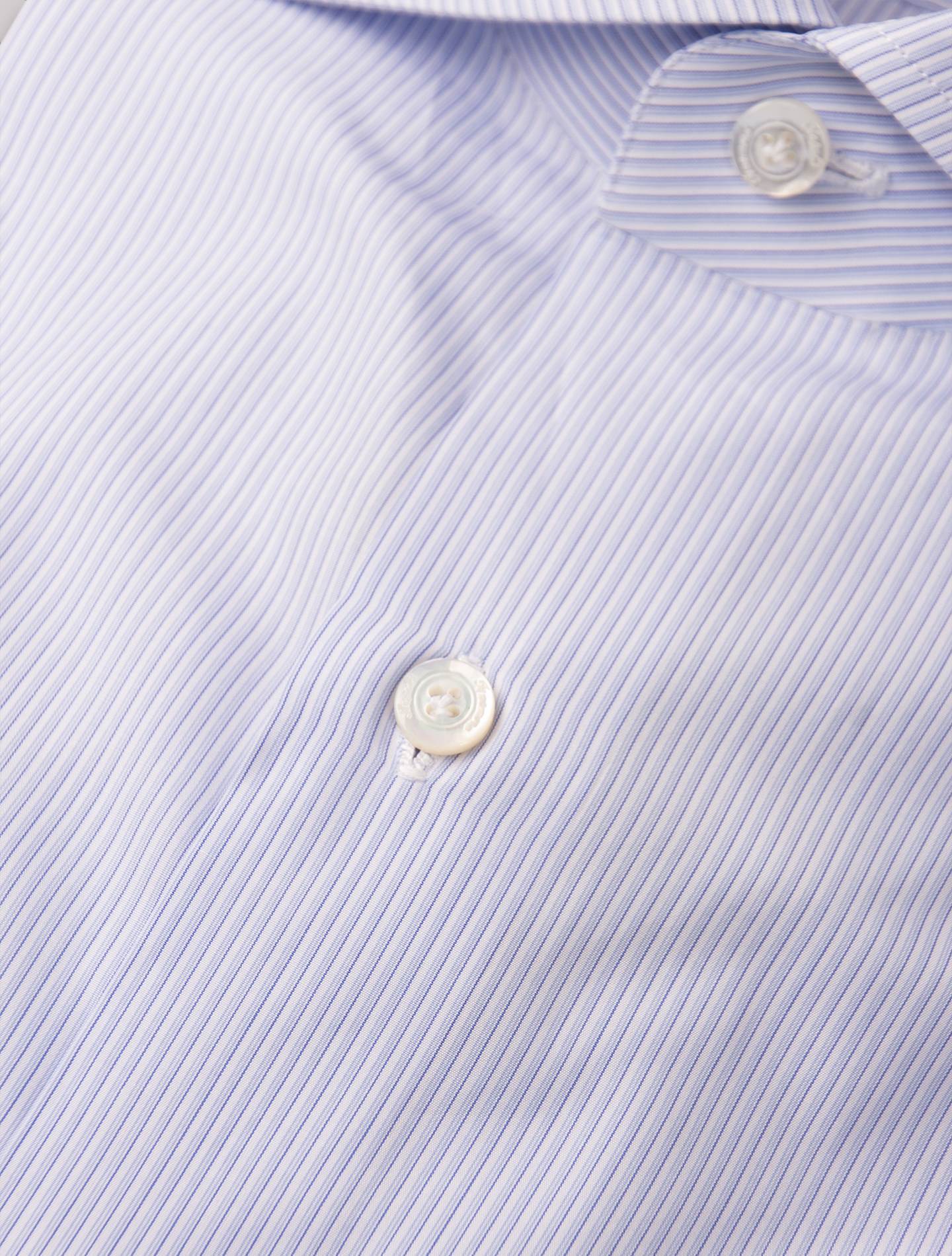 Light Blue Striped Eduardo 170 Cut Away Shirt Finamore Shirts Gabucci