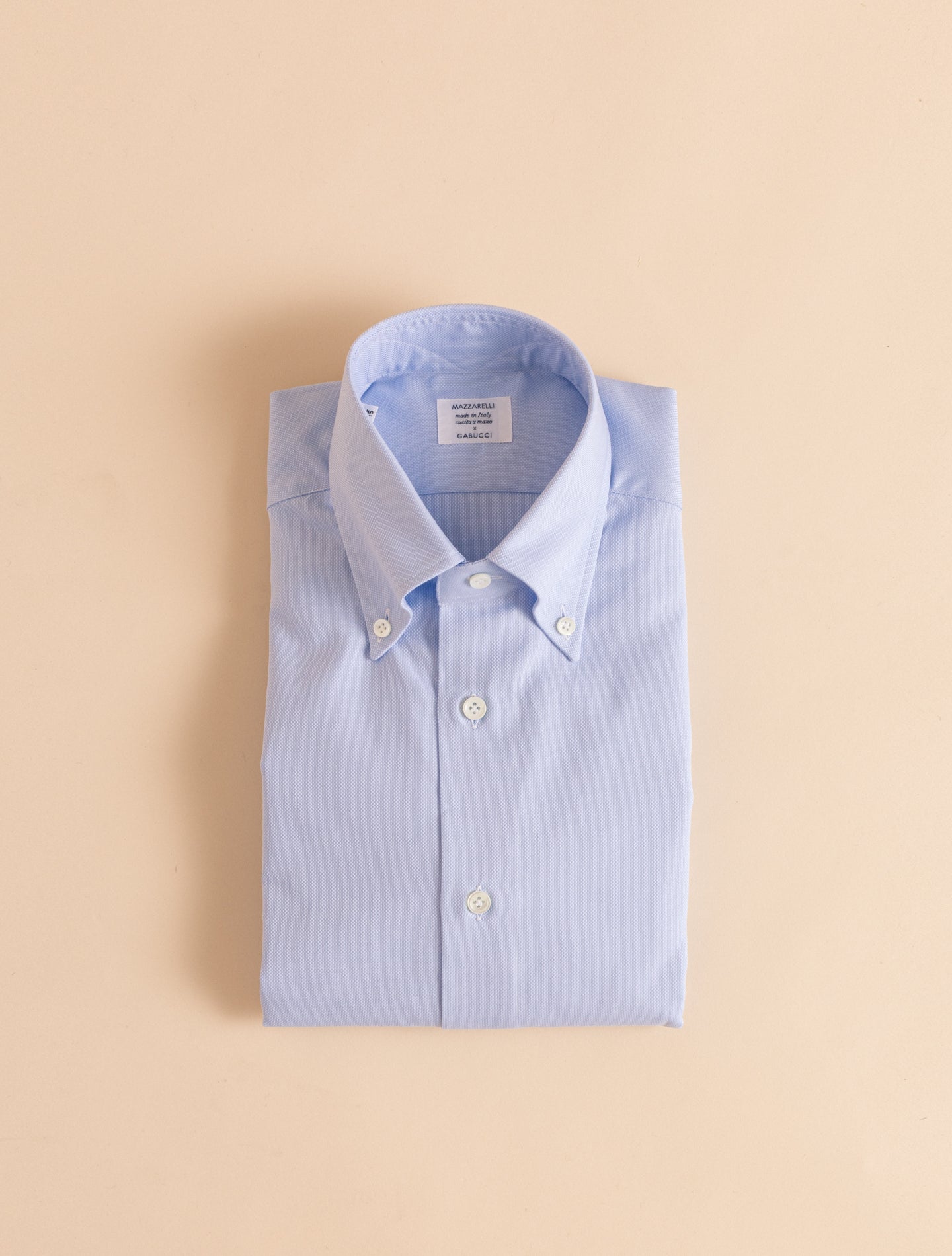 Light Blue Structured Cotton Button Down Shirt | Gabucci