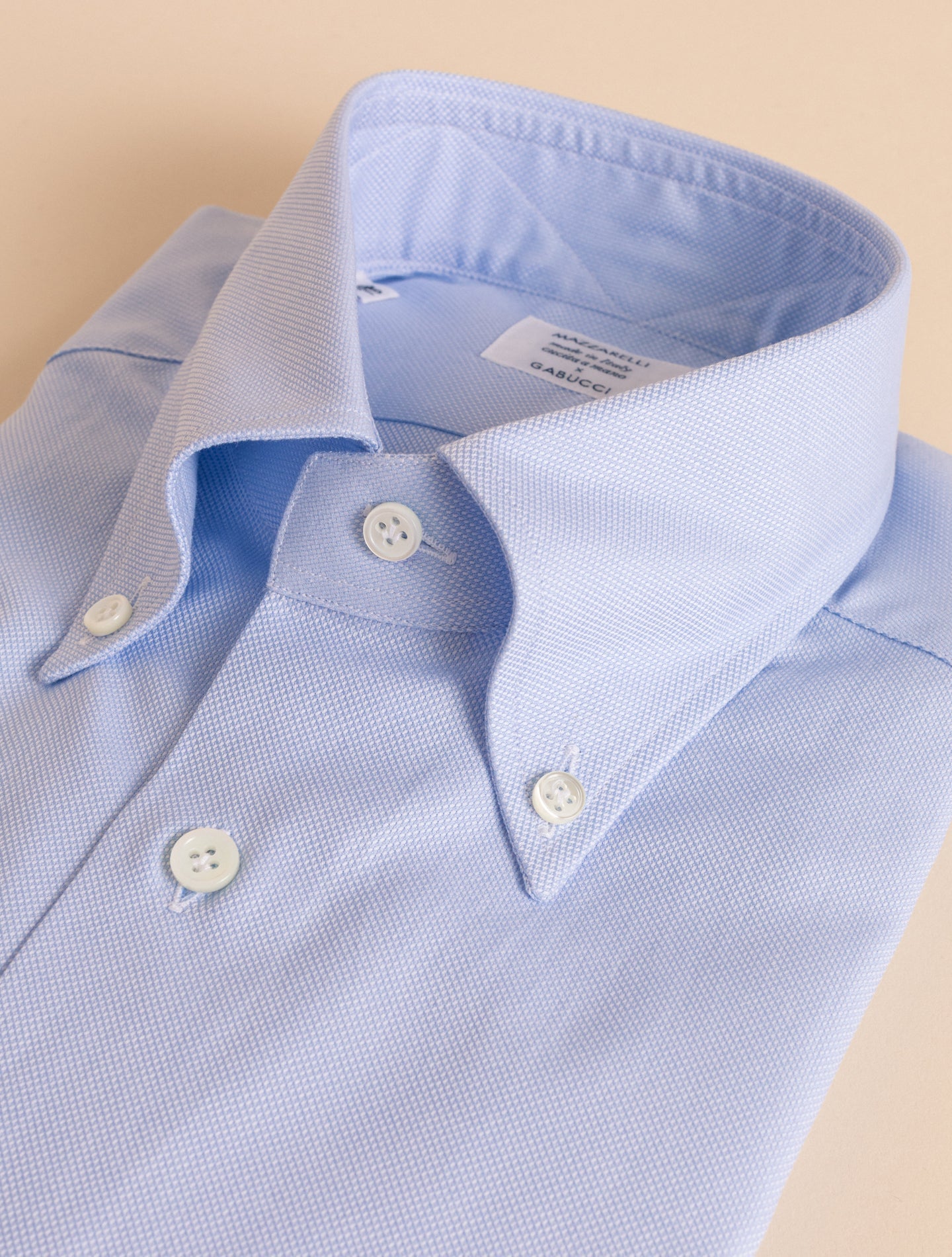 Light Blue Structured Cotton Button Down Shirt | Gabucci