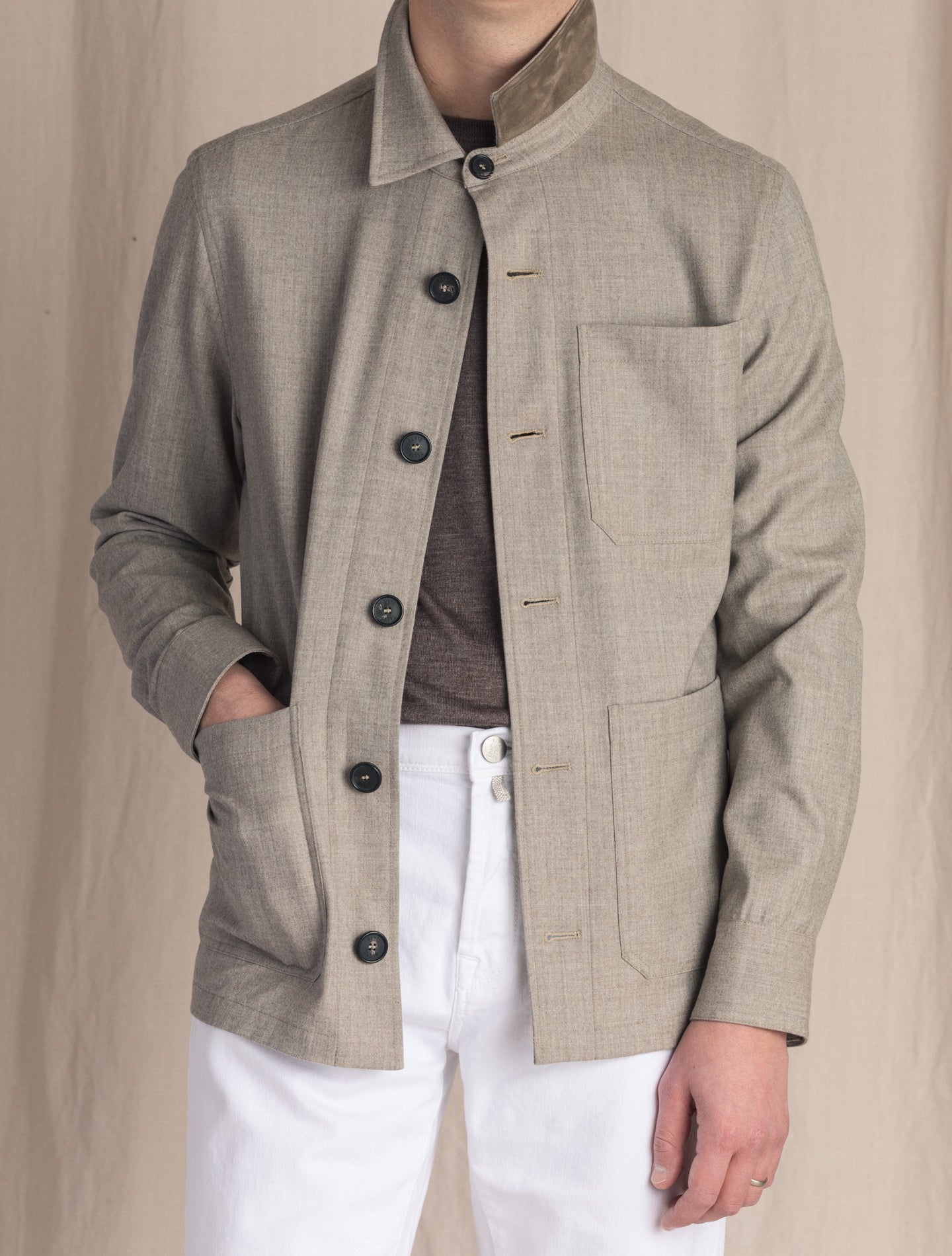 Light Weight Cashmere Jacket Natural Manto Jackets 46