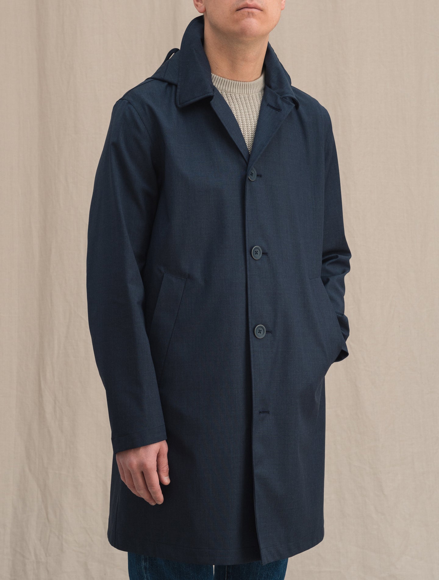 Loro Piana Storm System Rain Coat Navy Herno Outerwear 48
