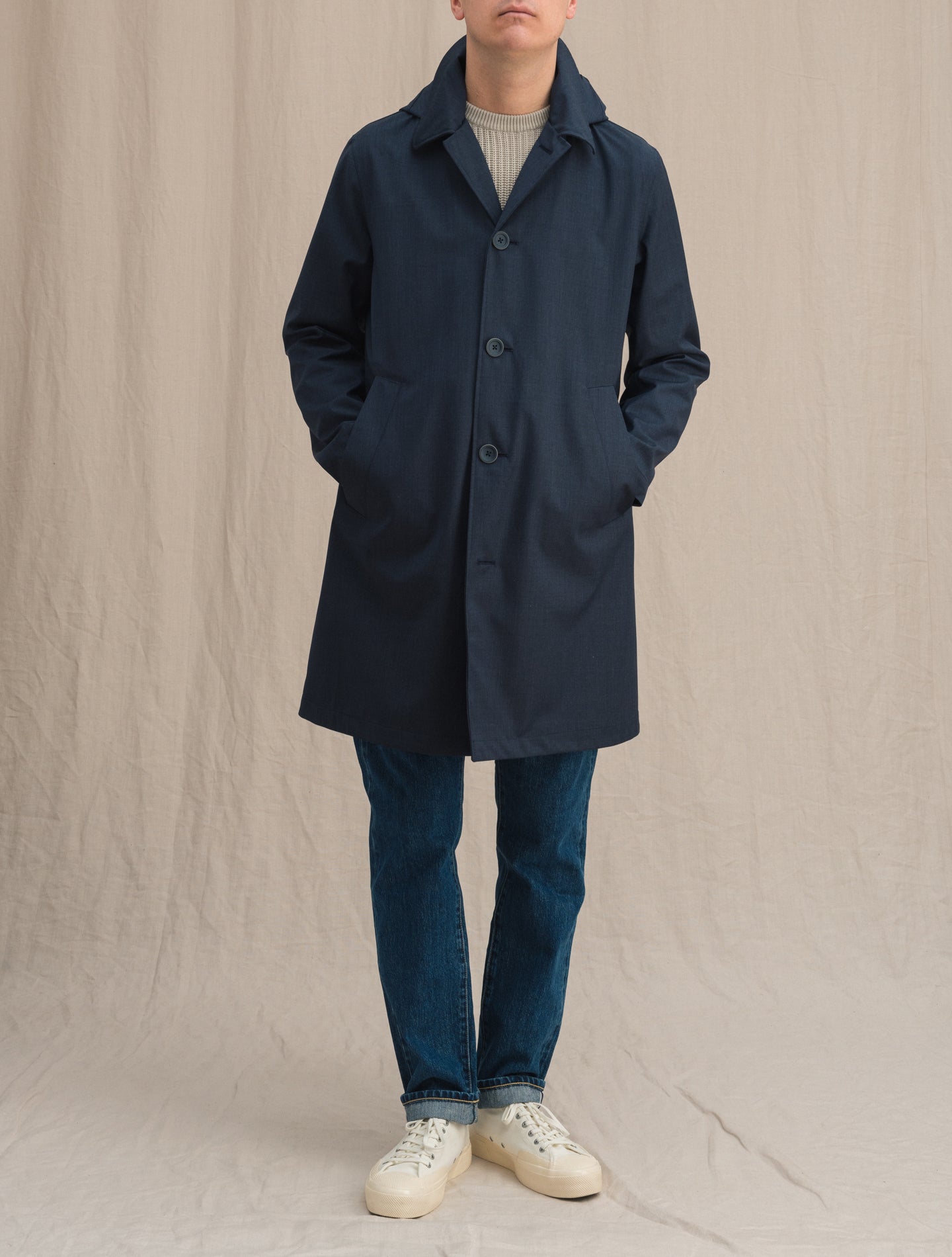 Loro Piana Storm System Rain Coat Navy Herno Outerwear 48