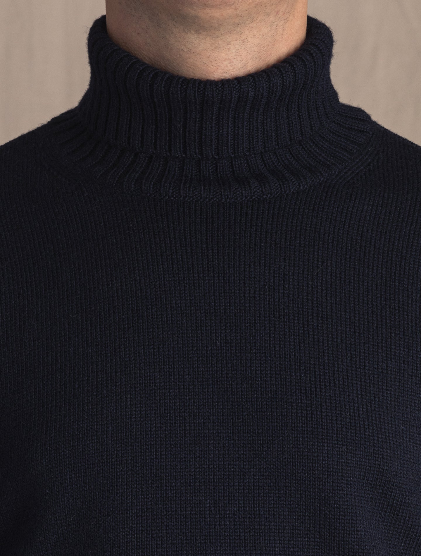 Merino Wool Rollneck Navy Morgano Knitwear 46