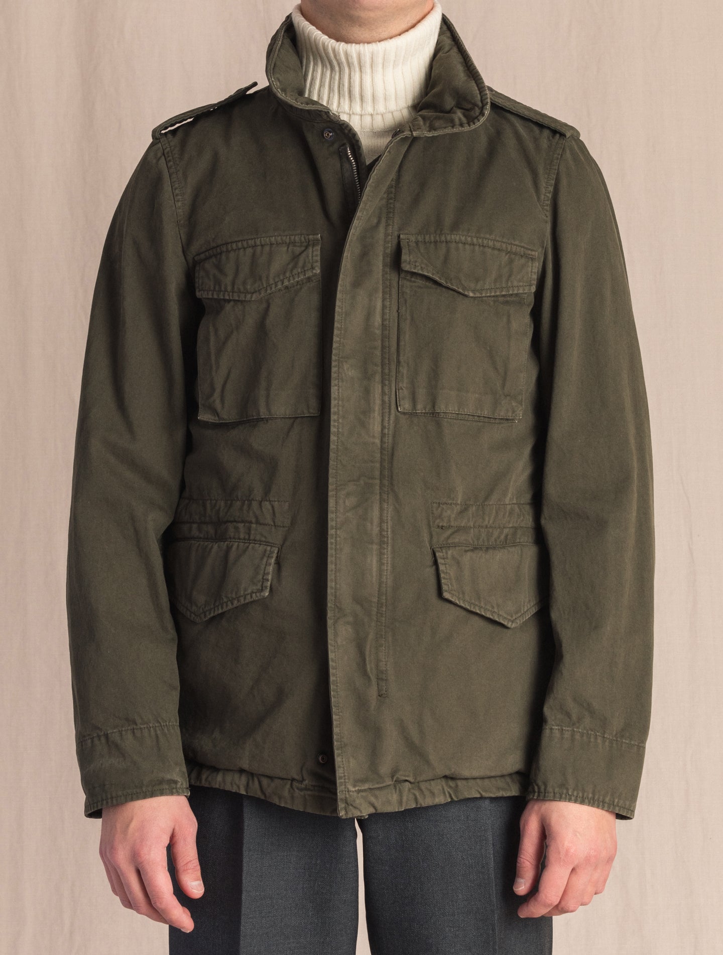 Military Green Minifield Jacket Cotton | Gabucci