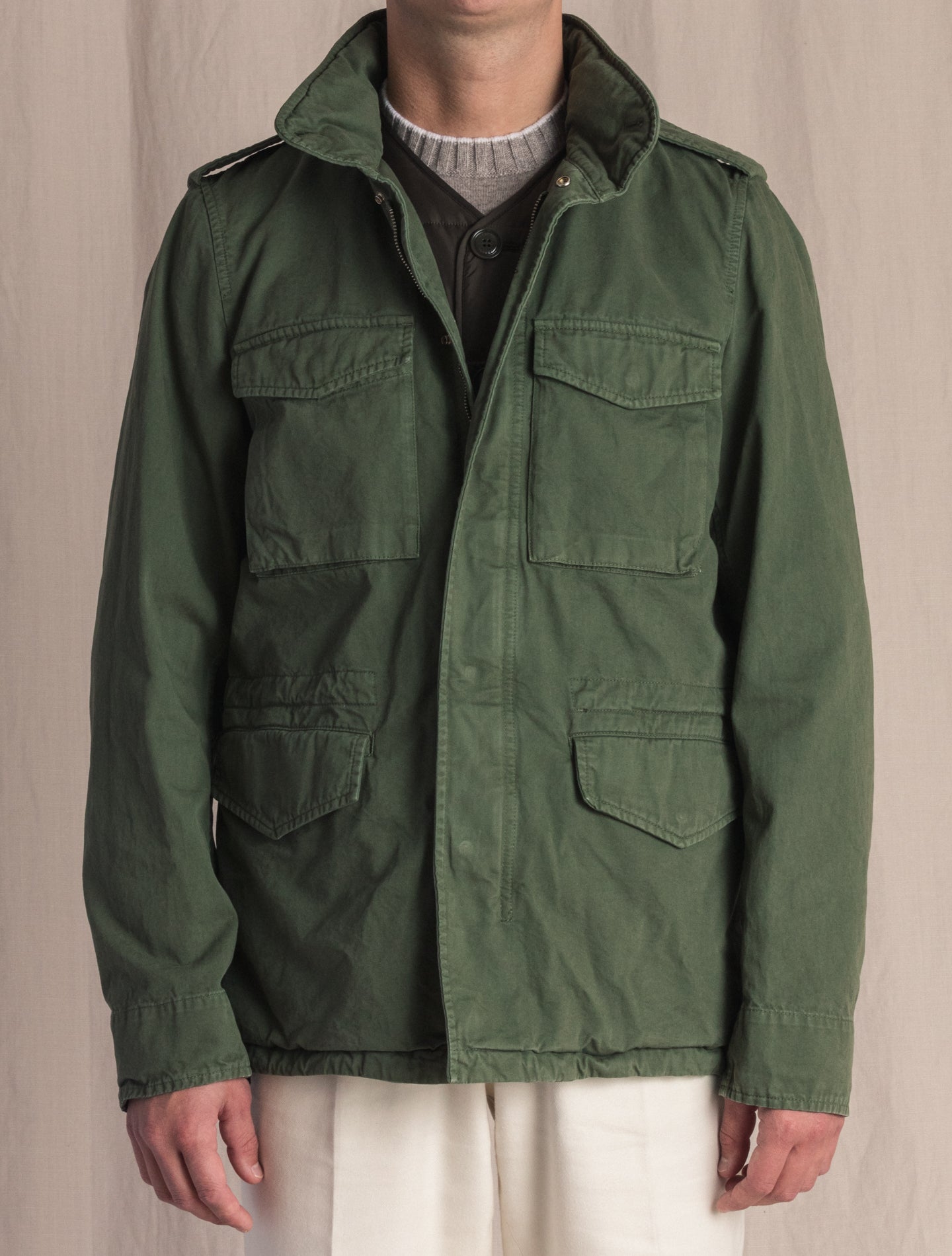 Minifield Jacket Cotton Sage Green Aspesi Outerwear S