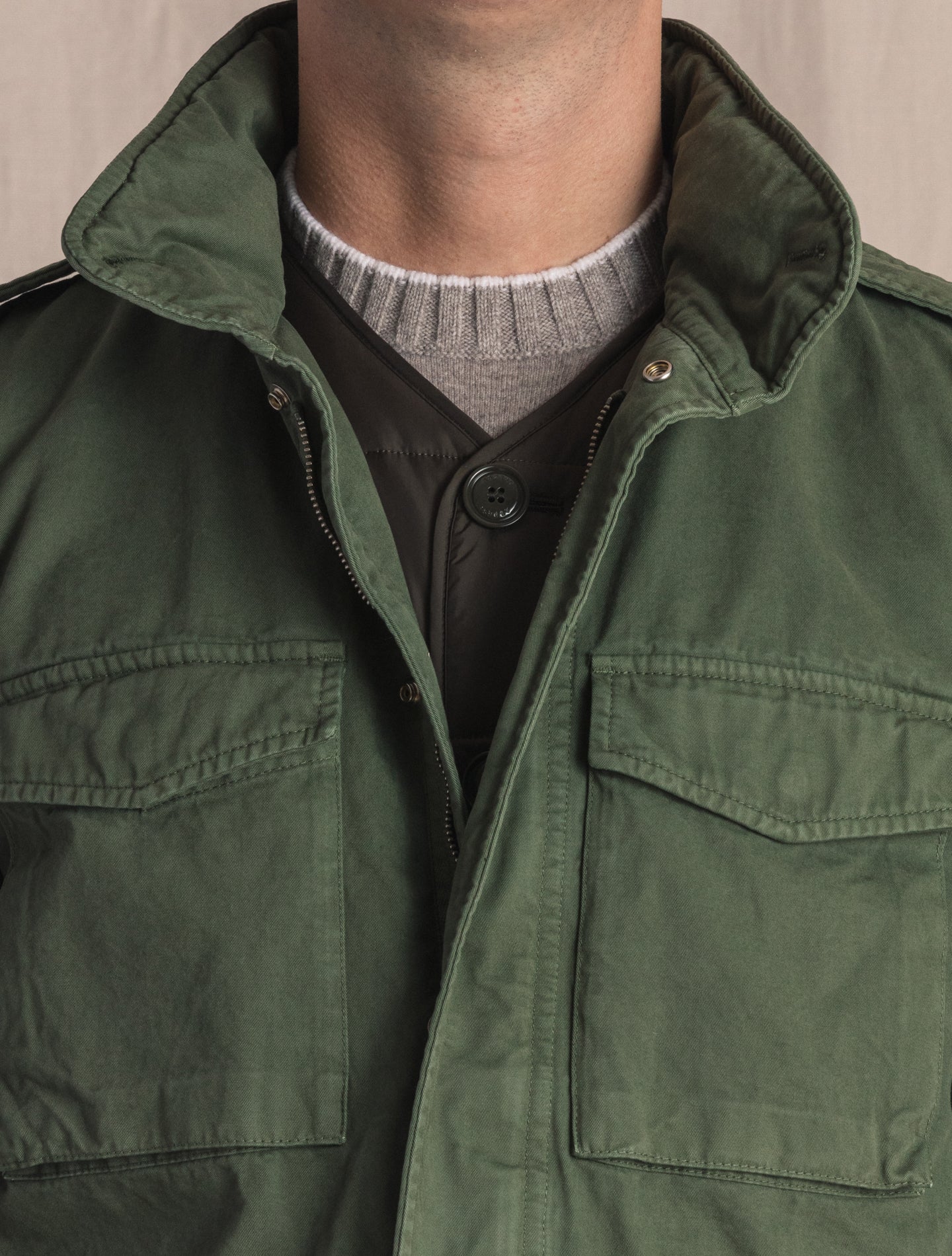 Minifield Jacket Cotton Sage Green Aspesi Outerwear S