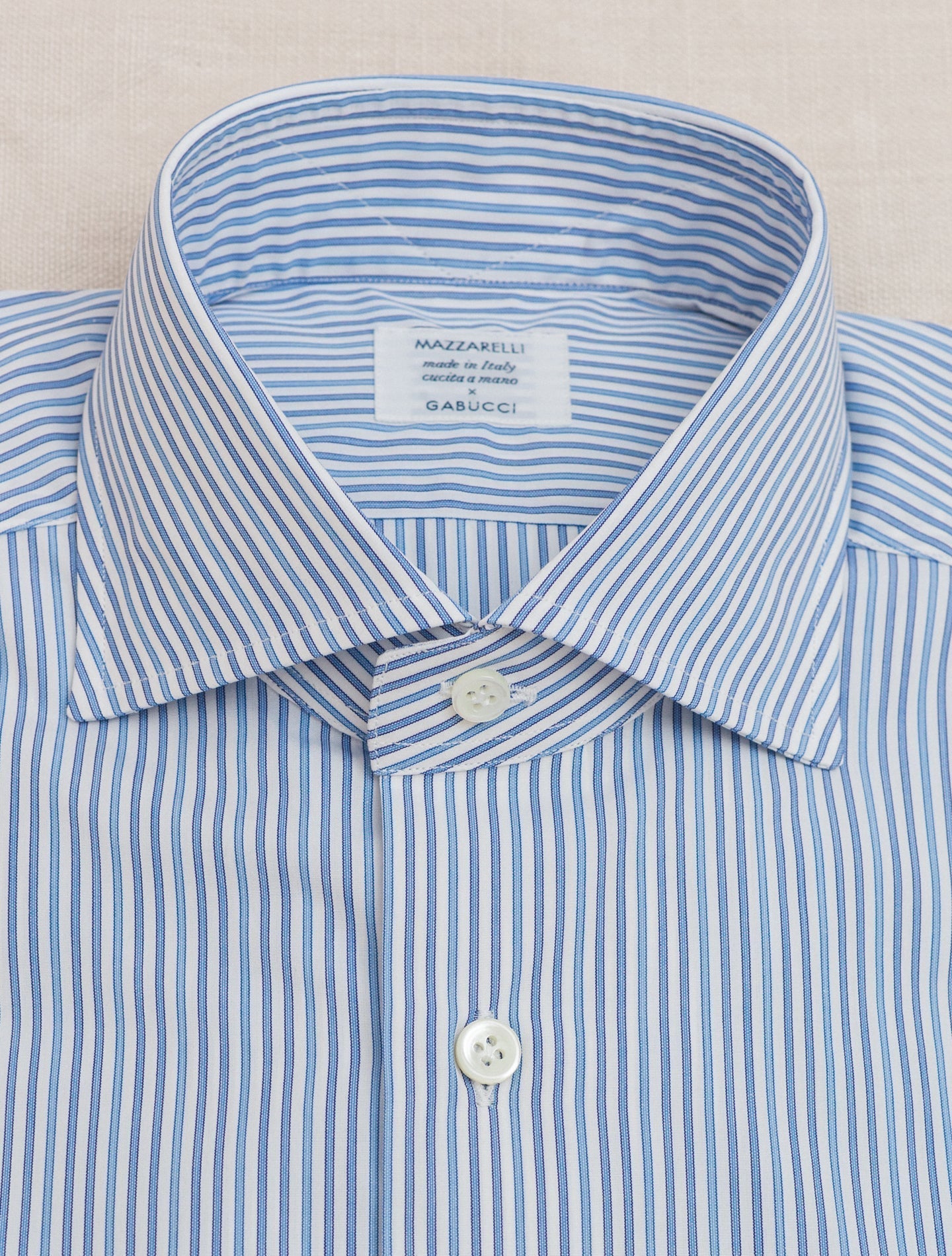 Multi Stripe Cotton Shirt Blue Mazzarelli Shirts 38